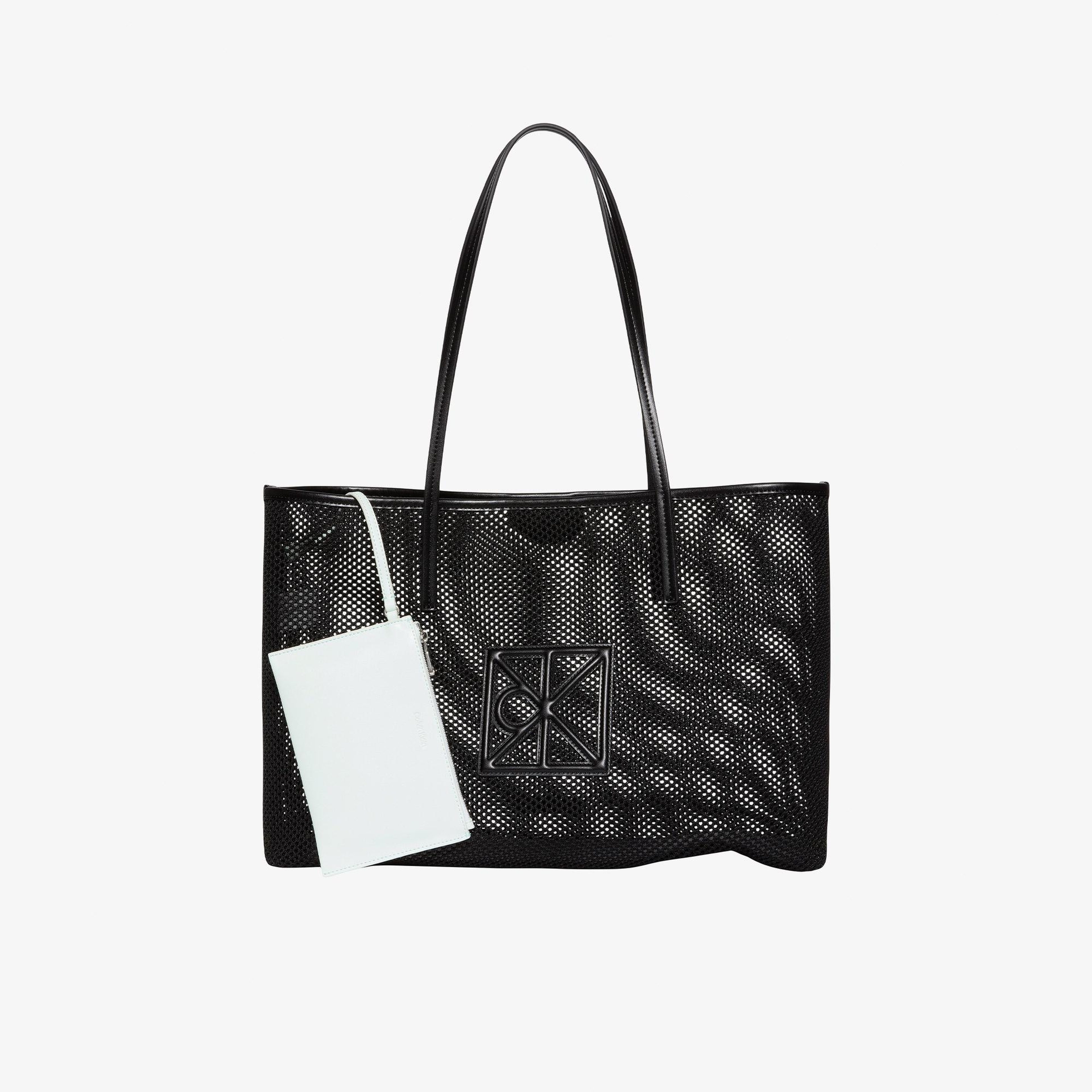 Calvin Klein Emblem Mesh Kadın Siyah Tote Çanta