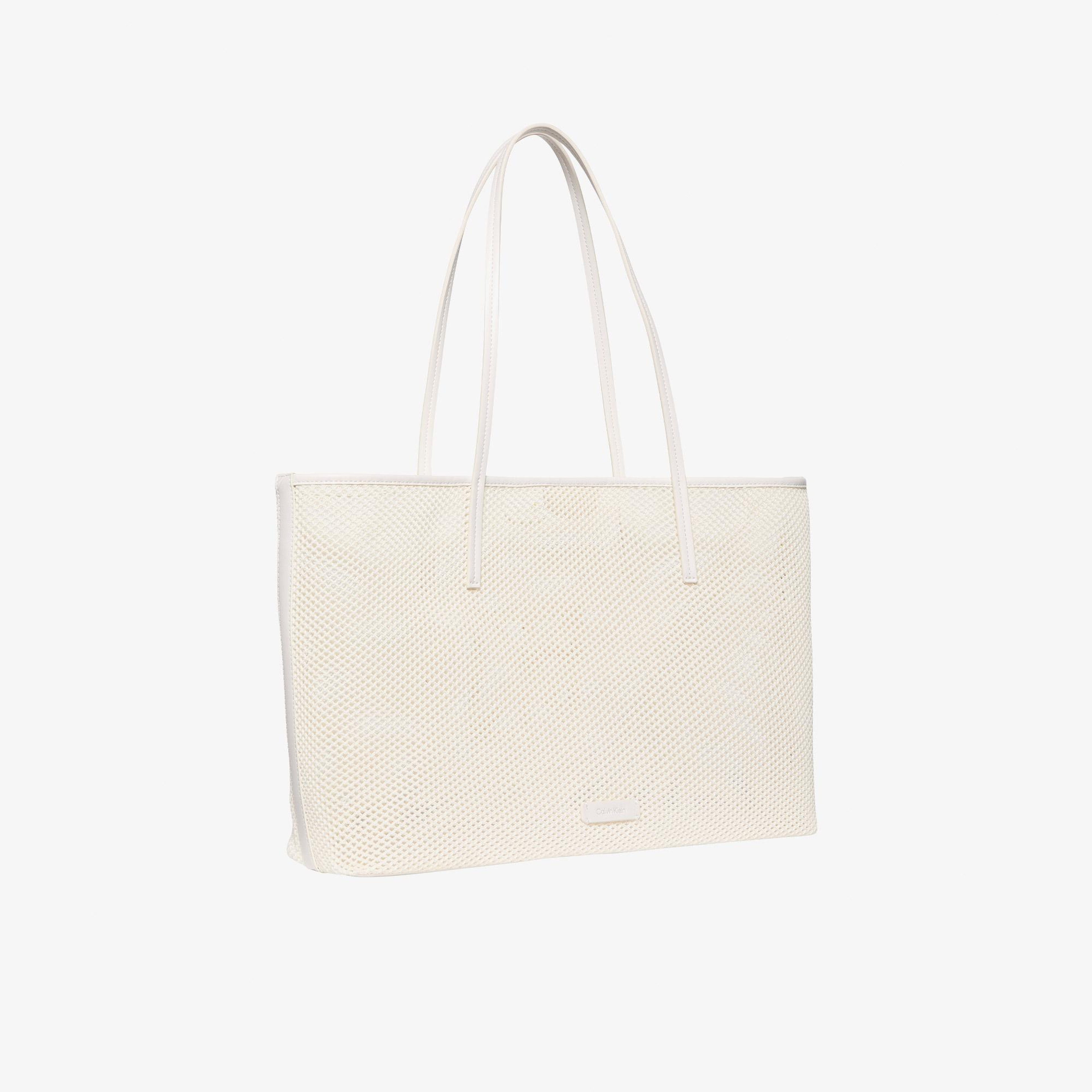 Calvin Klein Emblem Mesh Kadın Beyaz Tote Çanta