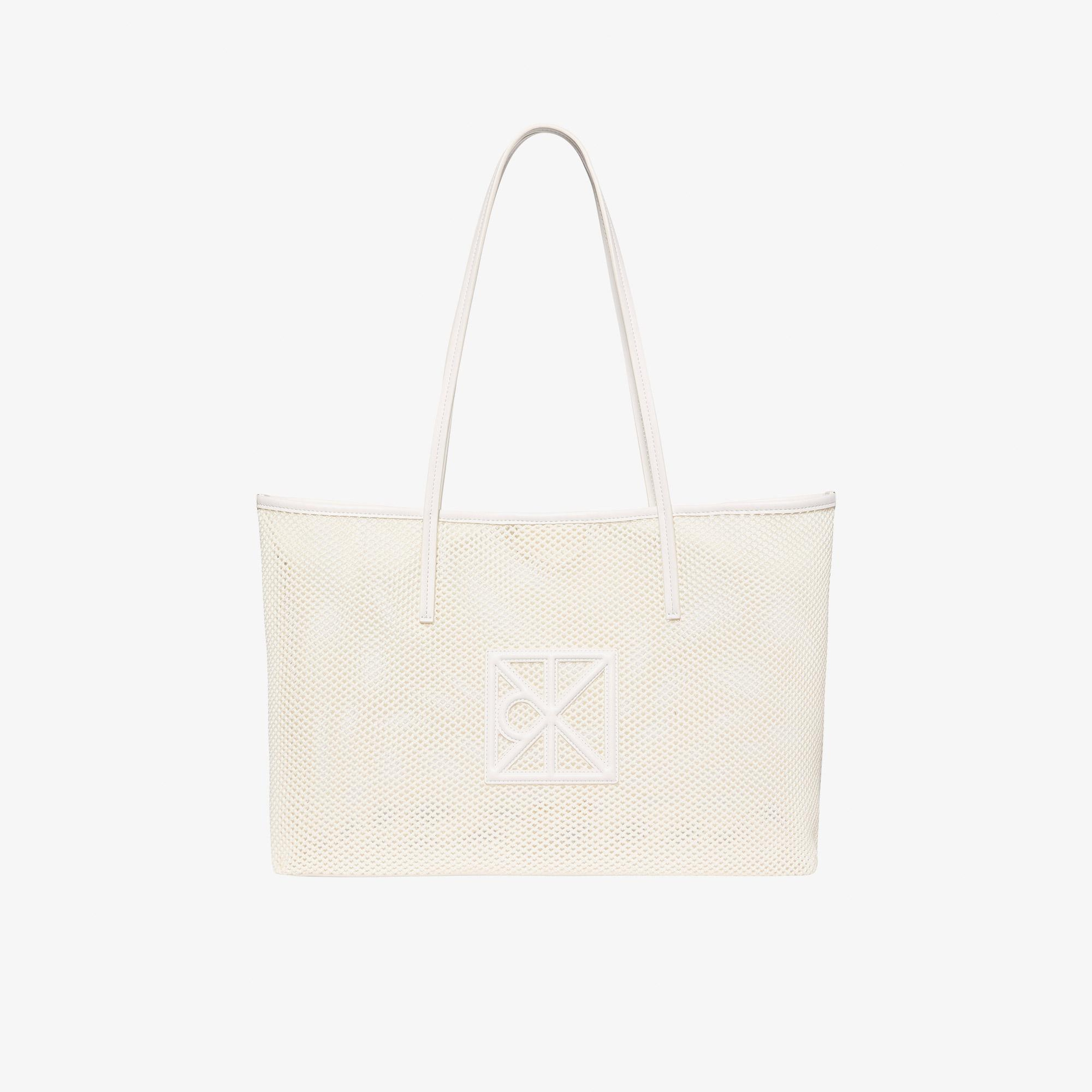 Calvin Klein Emblem Mesh Kadın Beyaz Tote Çanta