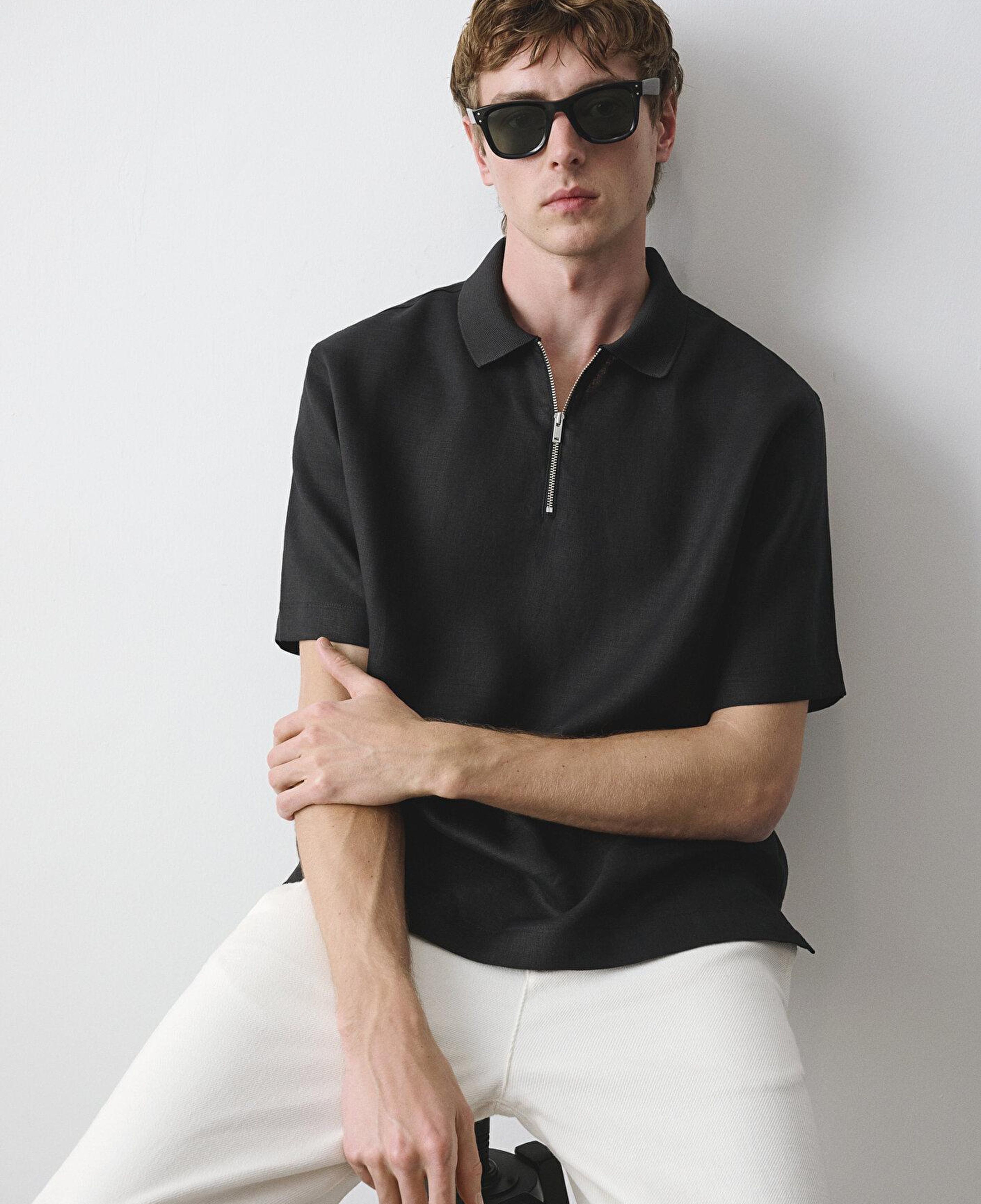 Mavi Mavi Black Siyah Keten Gömlek Loose Fit / Bol Rahat Kesim 0211964-900