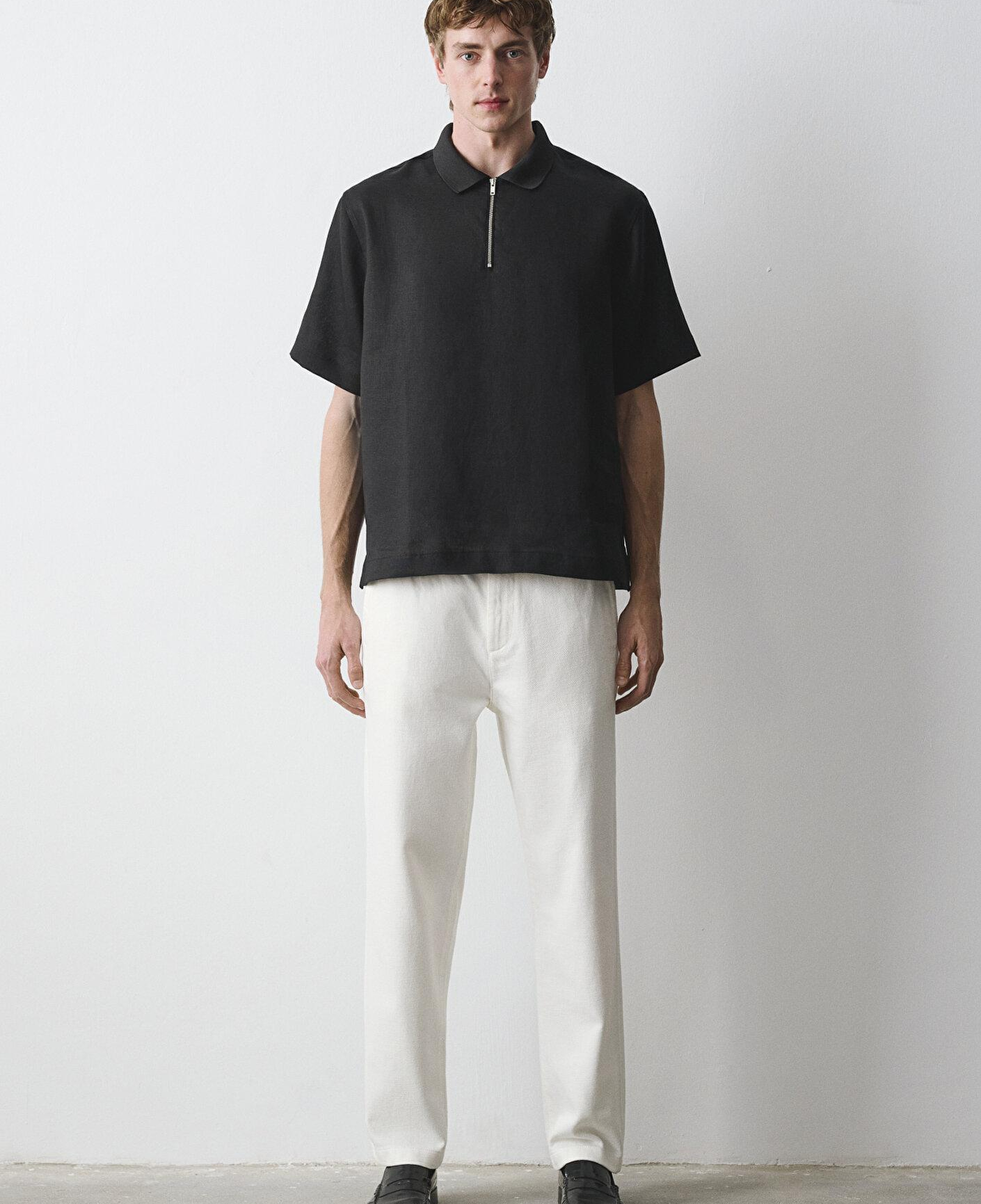 Mavi Mavi Black Siyah Keten Gömlek Loose Fit / Bol Rahat Kesim 0211964-900
