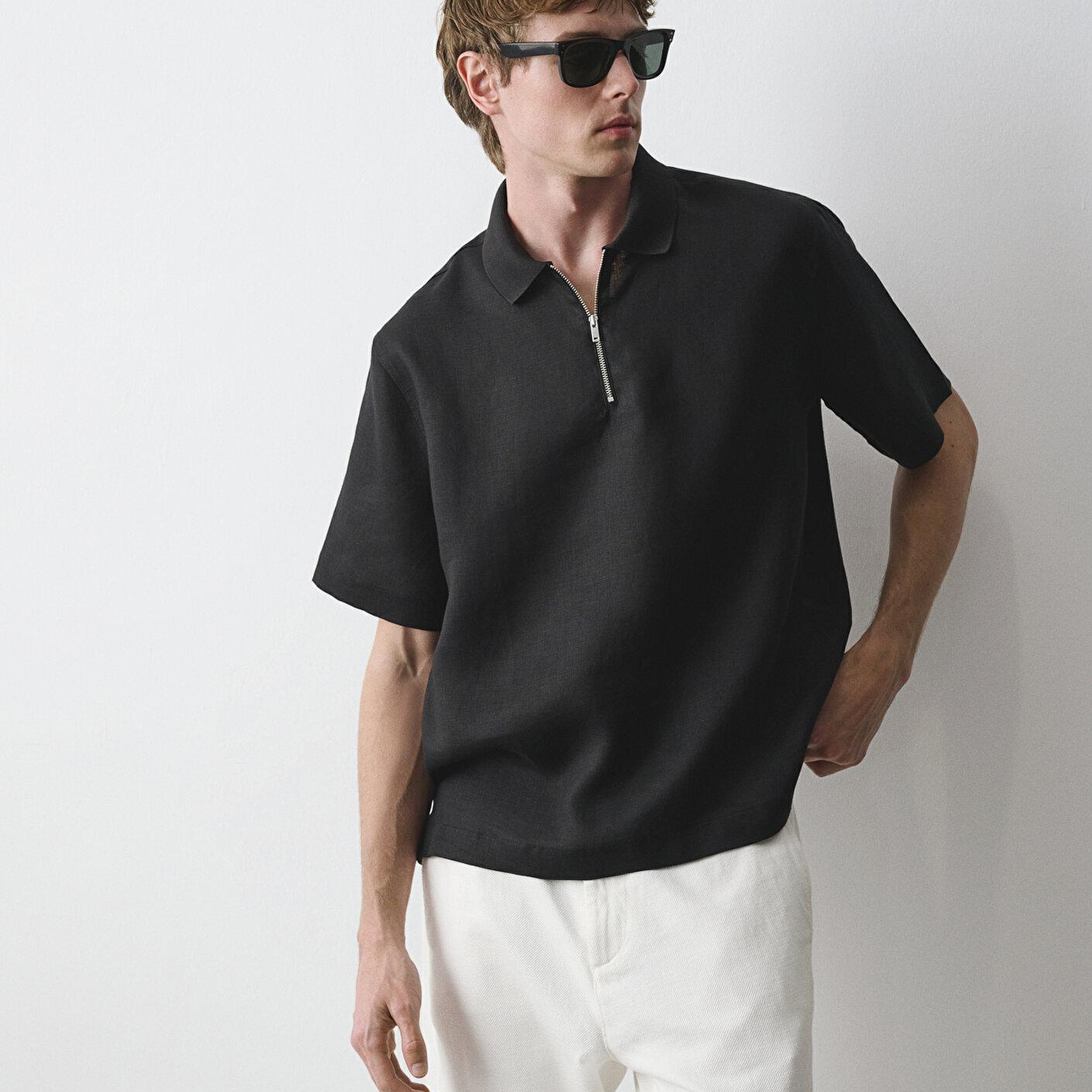 Mavi Mavi Black Siyah Keten Gömlek Loose Fit / Bol Rahat Kesim 0211964-900