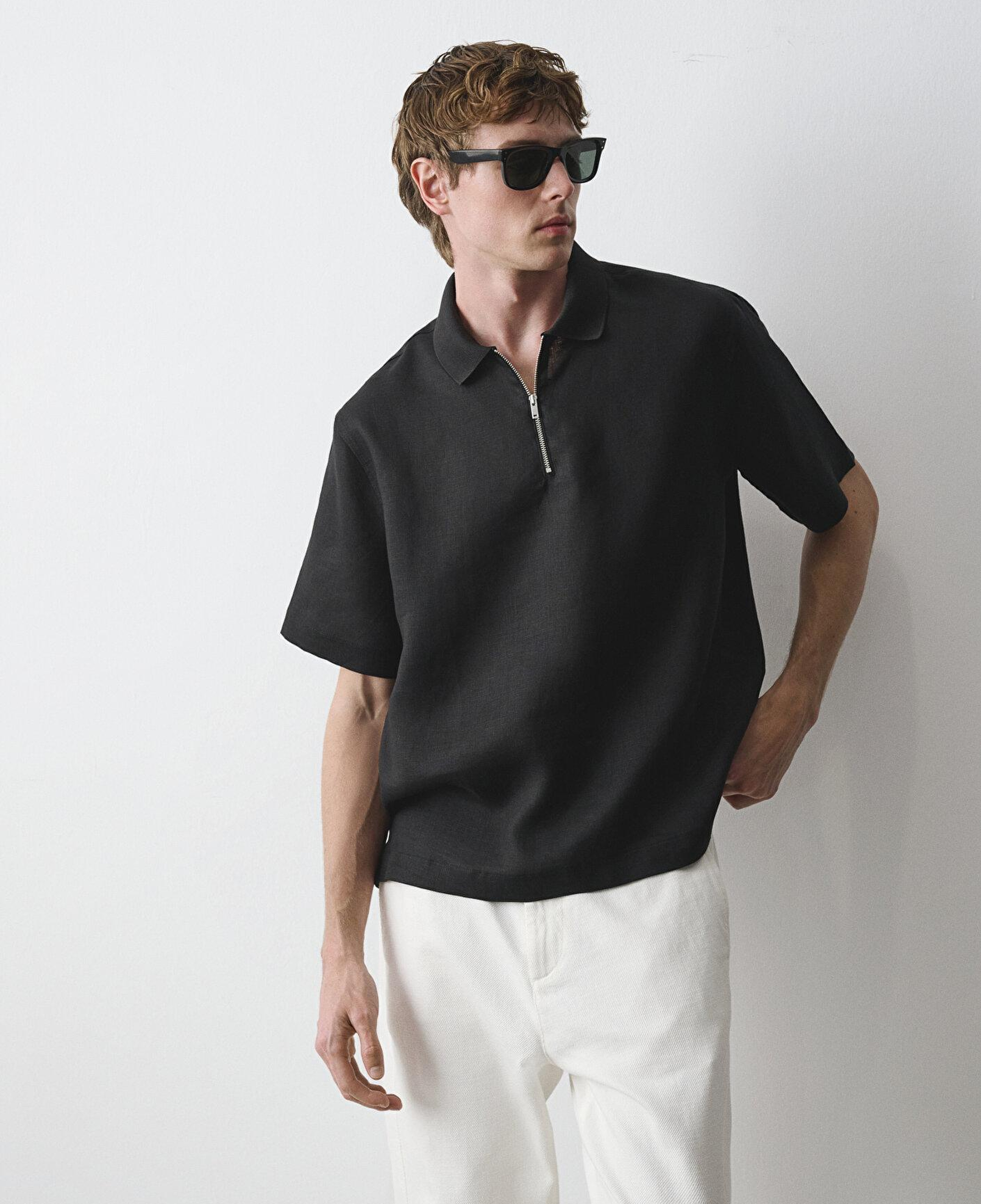 Mavi Mavi Black Siyah Keten Gömlek Loose Fit / Bol Rahat Kesim 0211964-900