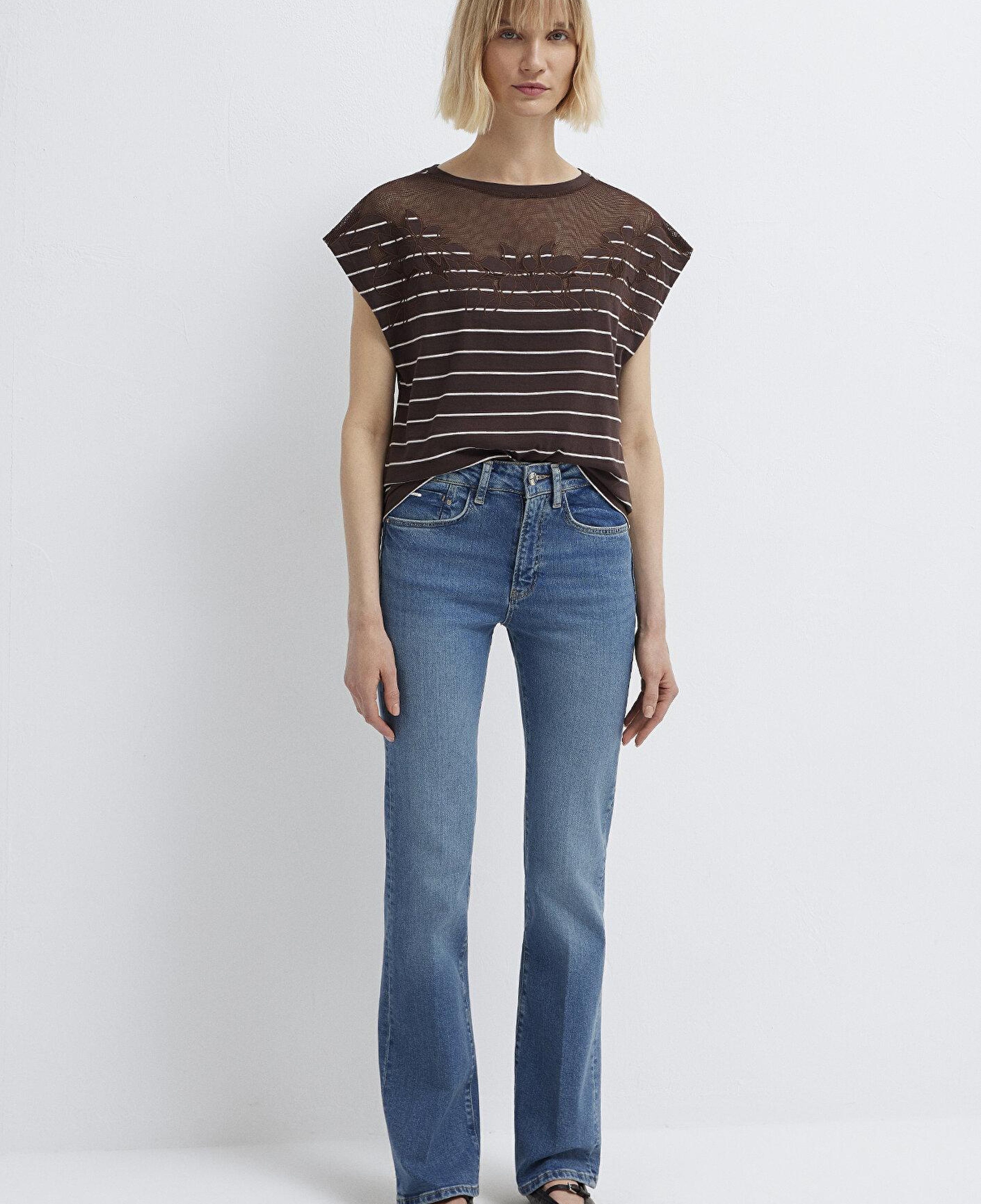 Mavi Çizgili Tişört Regular Fit / Normal Kesim 1613968-85617
