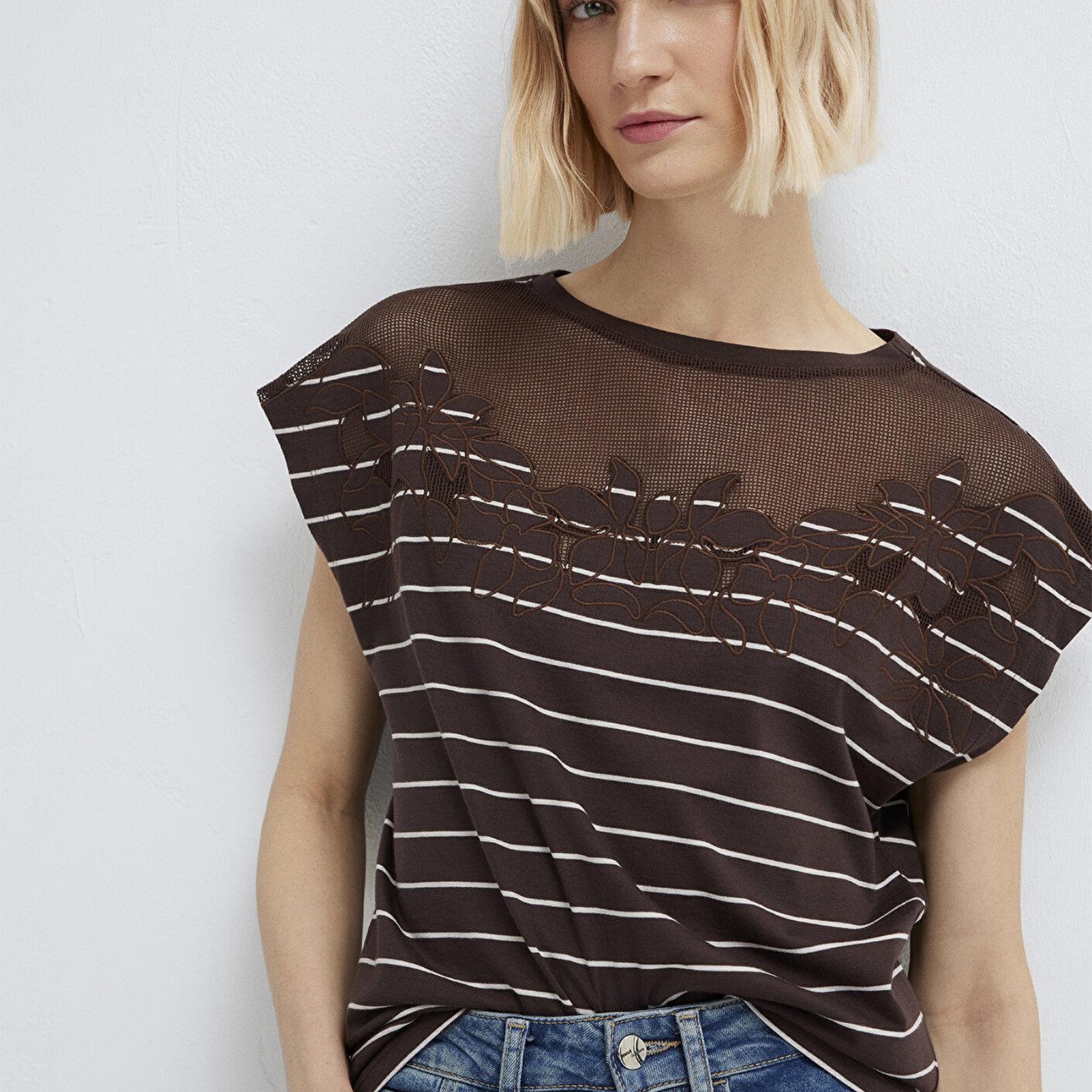 Mavi Çizgili Tişört Regular Fit / Normal Kesim 1613968-85617