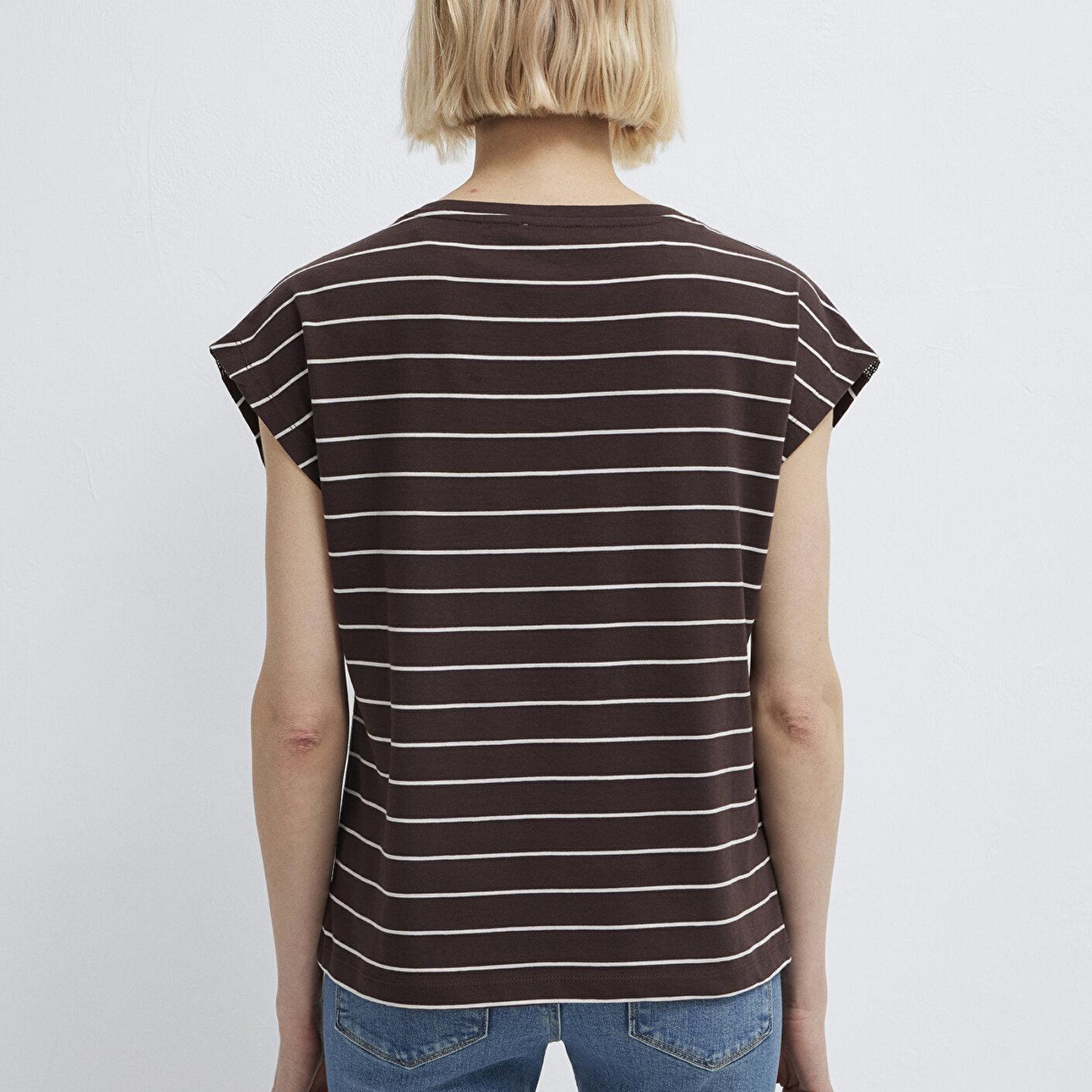 Mavi Çizgili Tişört Regular Fit / Normal Kesim 1613968-85617
