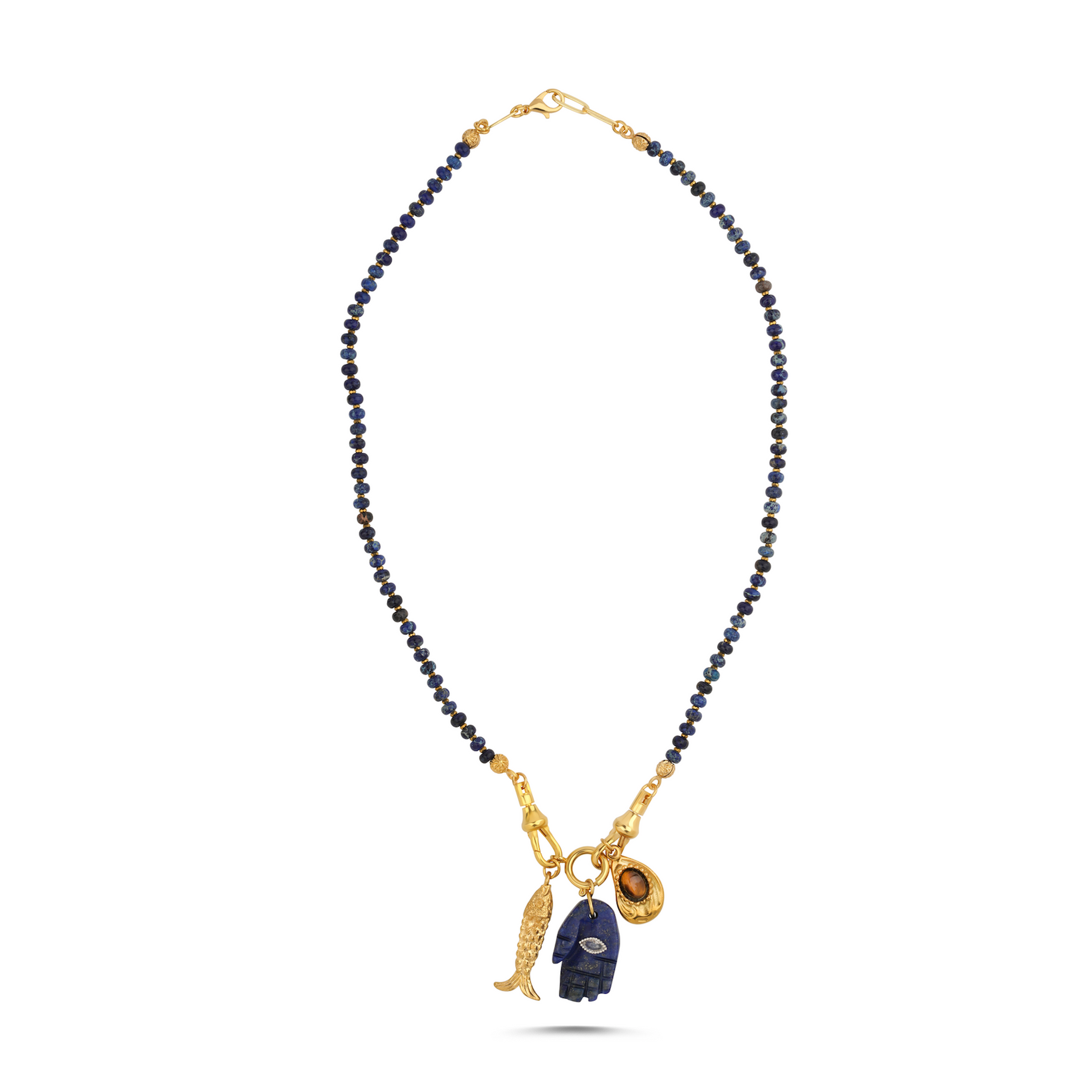 BERRİN ÖZKAN FORTUNE LAPİS HAMSA CHARM KADIN KOLYE