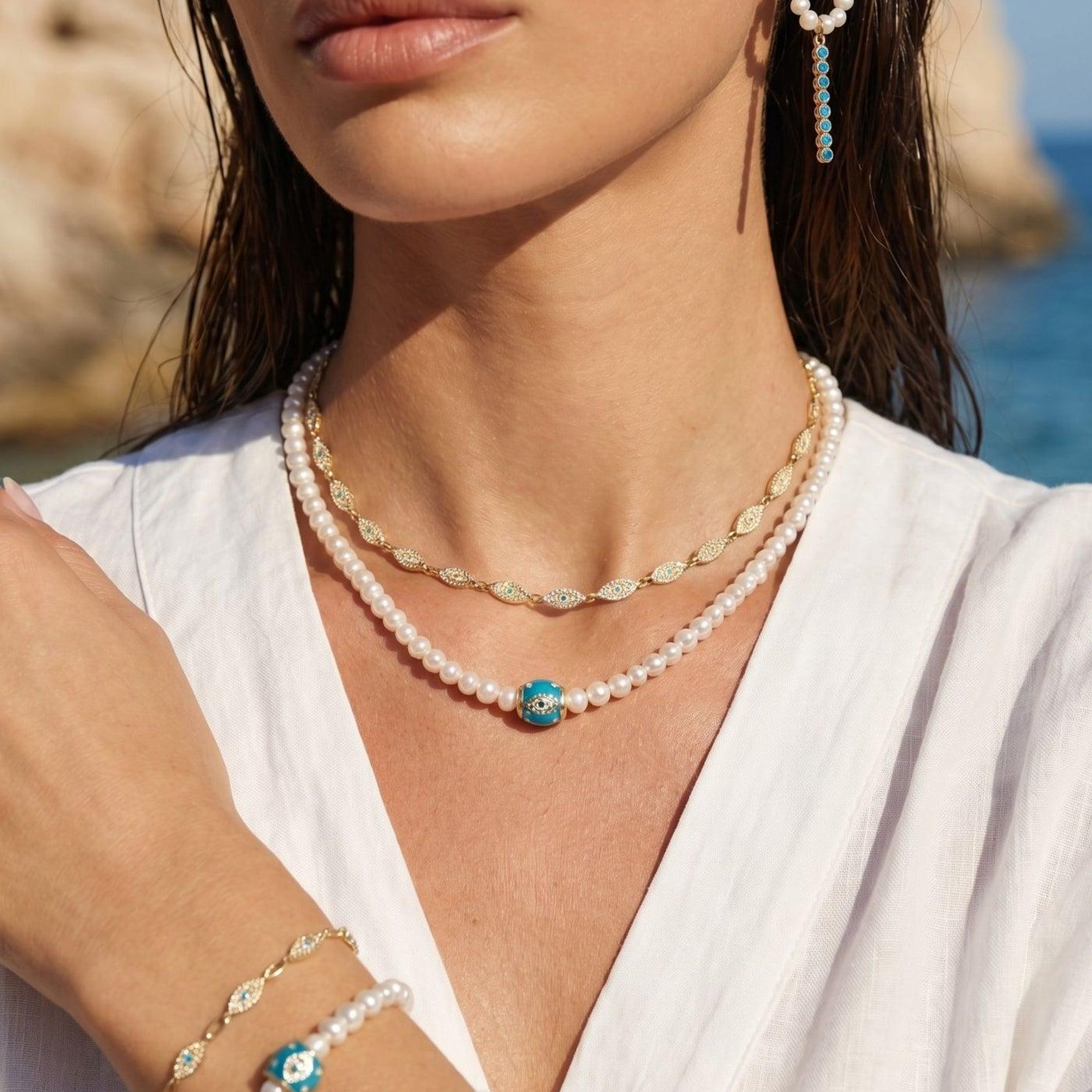 BERRİN ÖZKAN PEARL GALAXY TURKUAZ KADIN BİLEKLİK