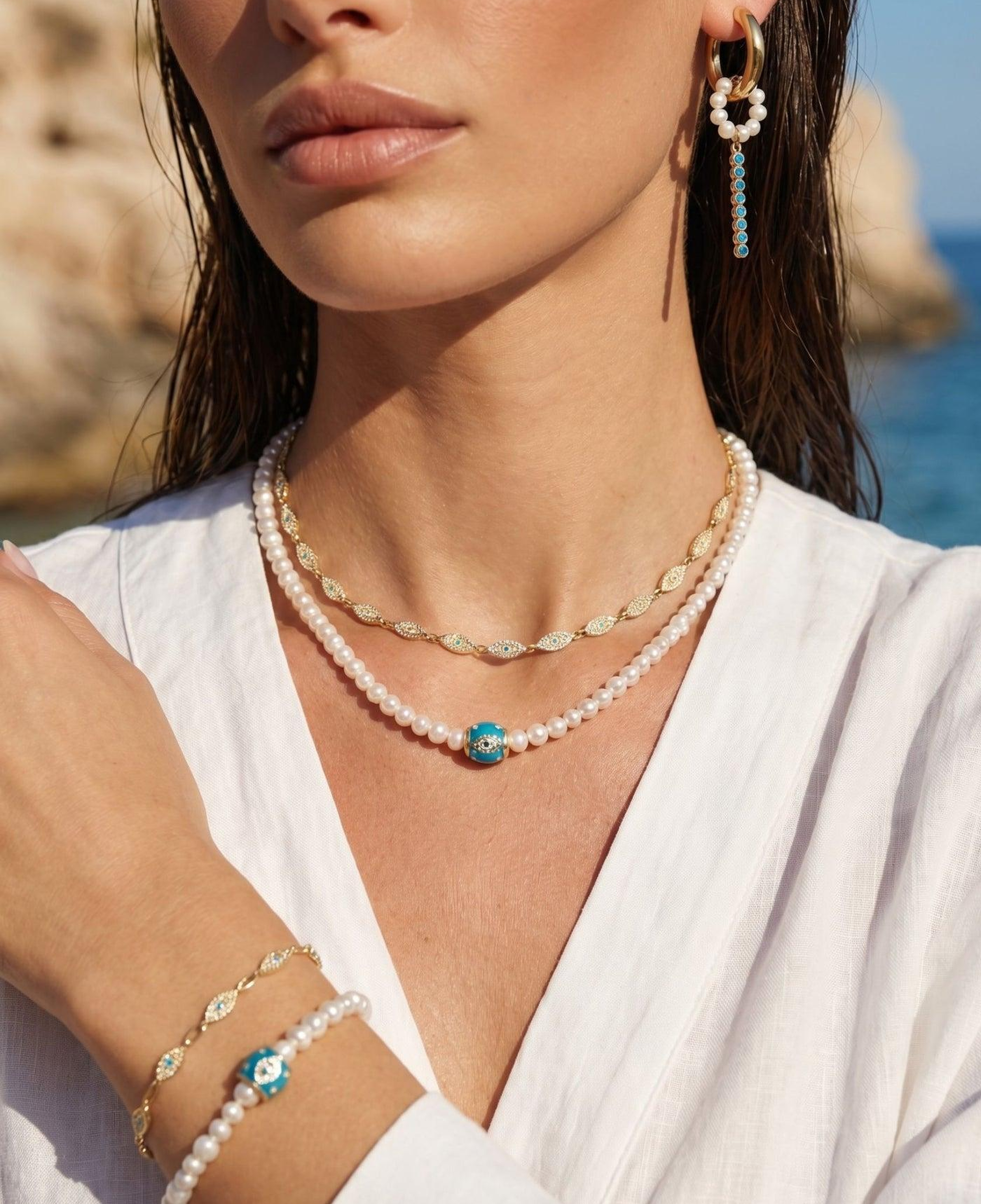 BERRİN ÖZKAN PEARL GALAXY TURKUAZ KADIN BİLEKLİK
