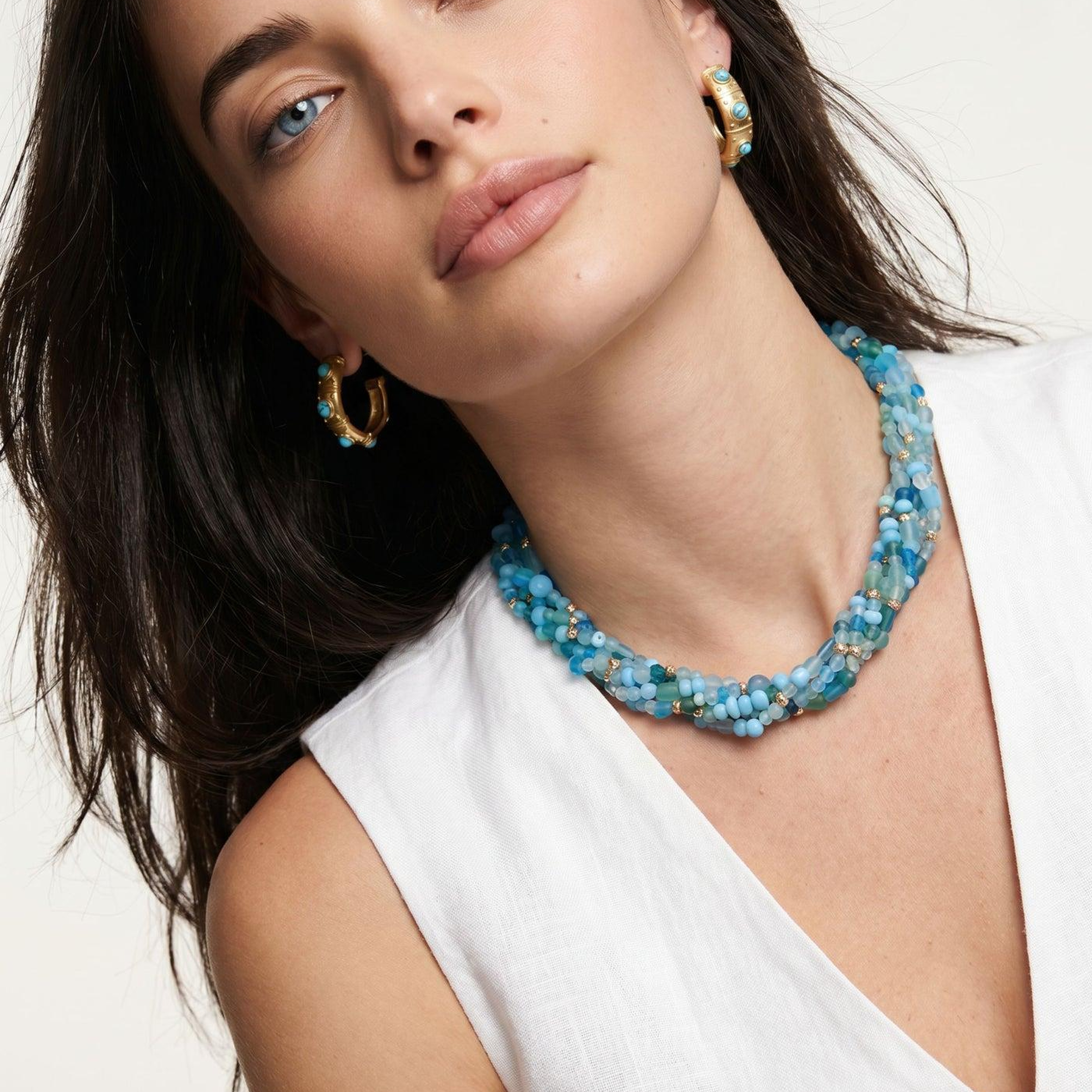 BERRİN ÖZKAN GYPSET OCEAN MAVİ DOĞAL TAŞ KADIN KOLYE