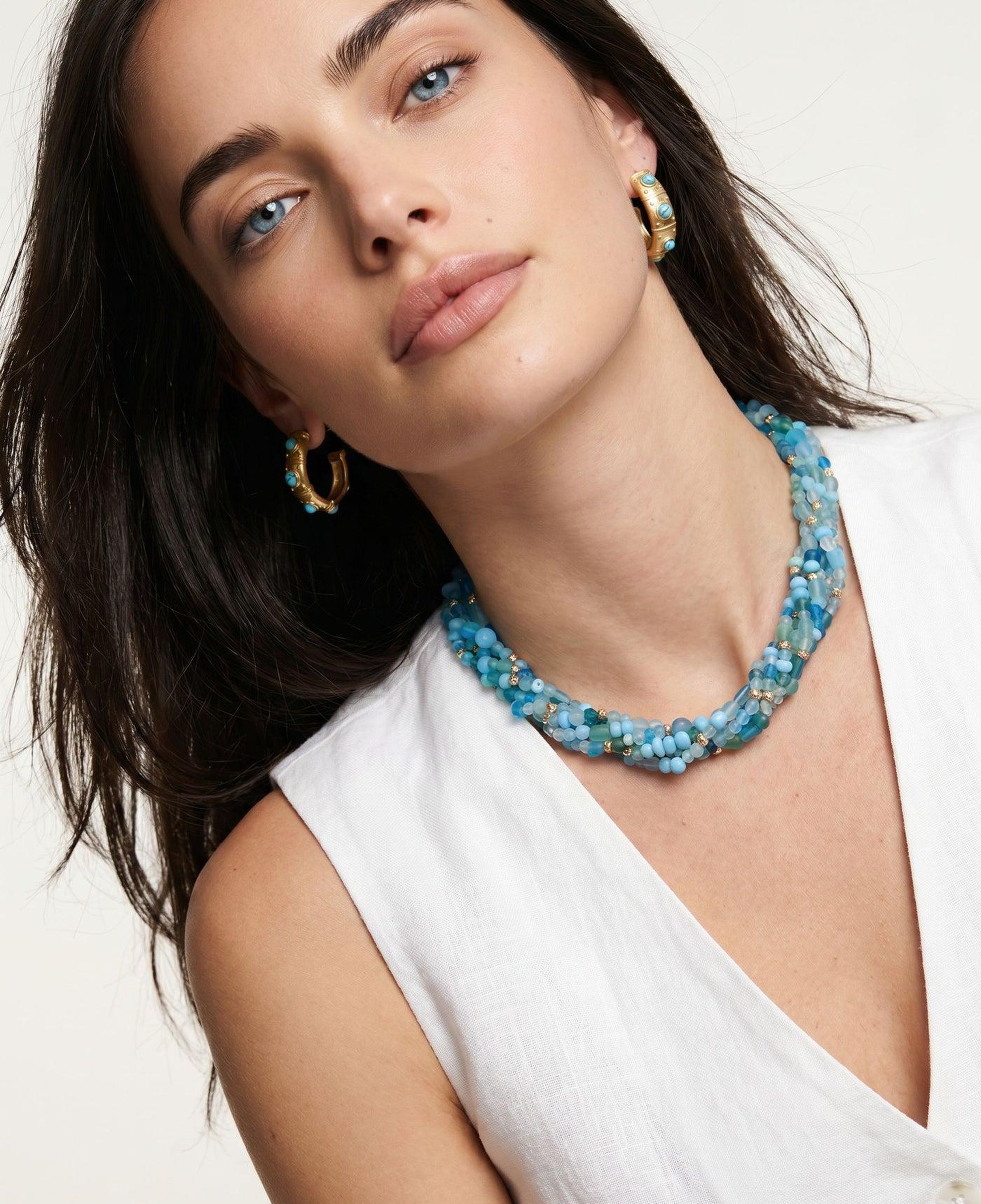 BERRİN ÖZKAN GYPSET OCEAN MAVİ DOĞAL TAŞ KADIN KOLYE