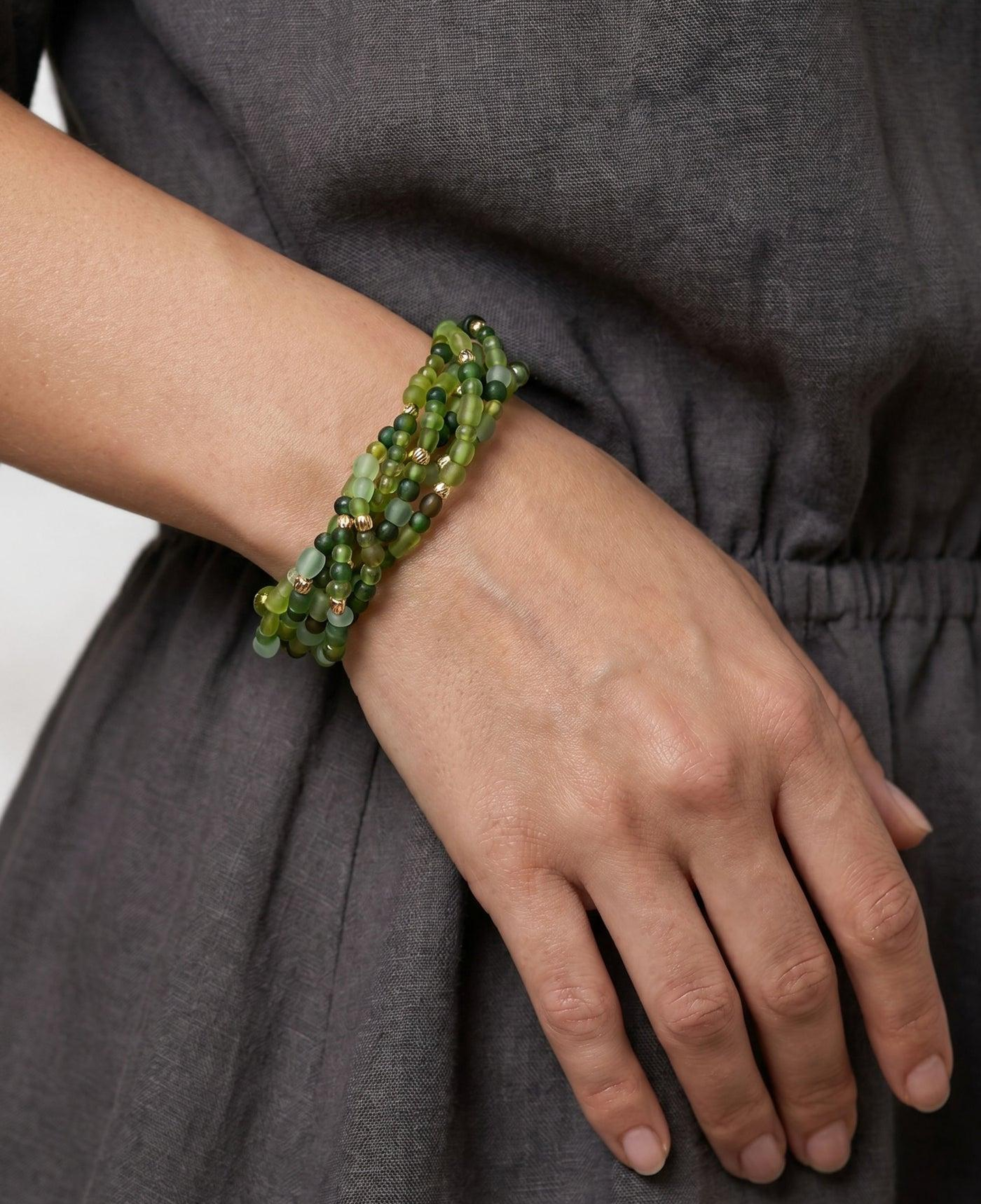 BERRİN ÖZKAN GYPSET PALM YEŞİL DOĞAL TAŞ KADIN BİLEKLİK