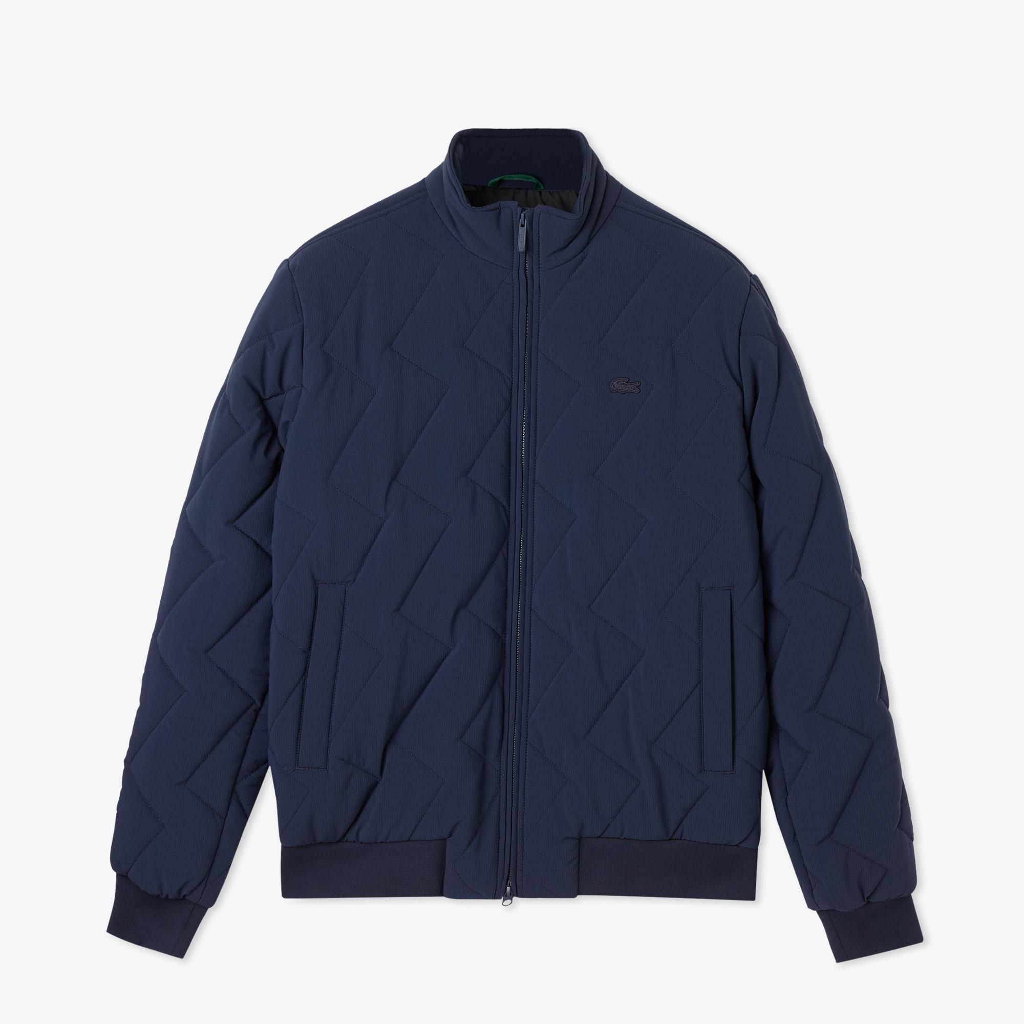 Lacoste Erkek Dik Yaka Kapitone Lacivert Mont
