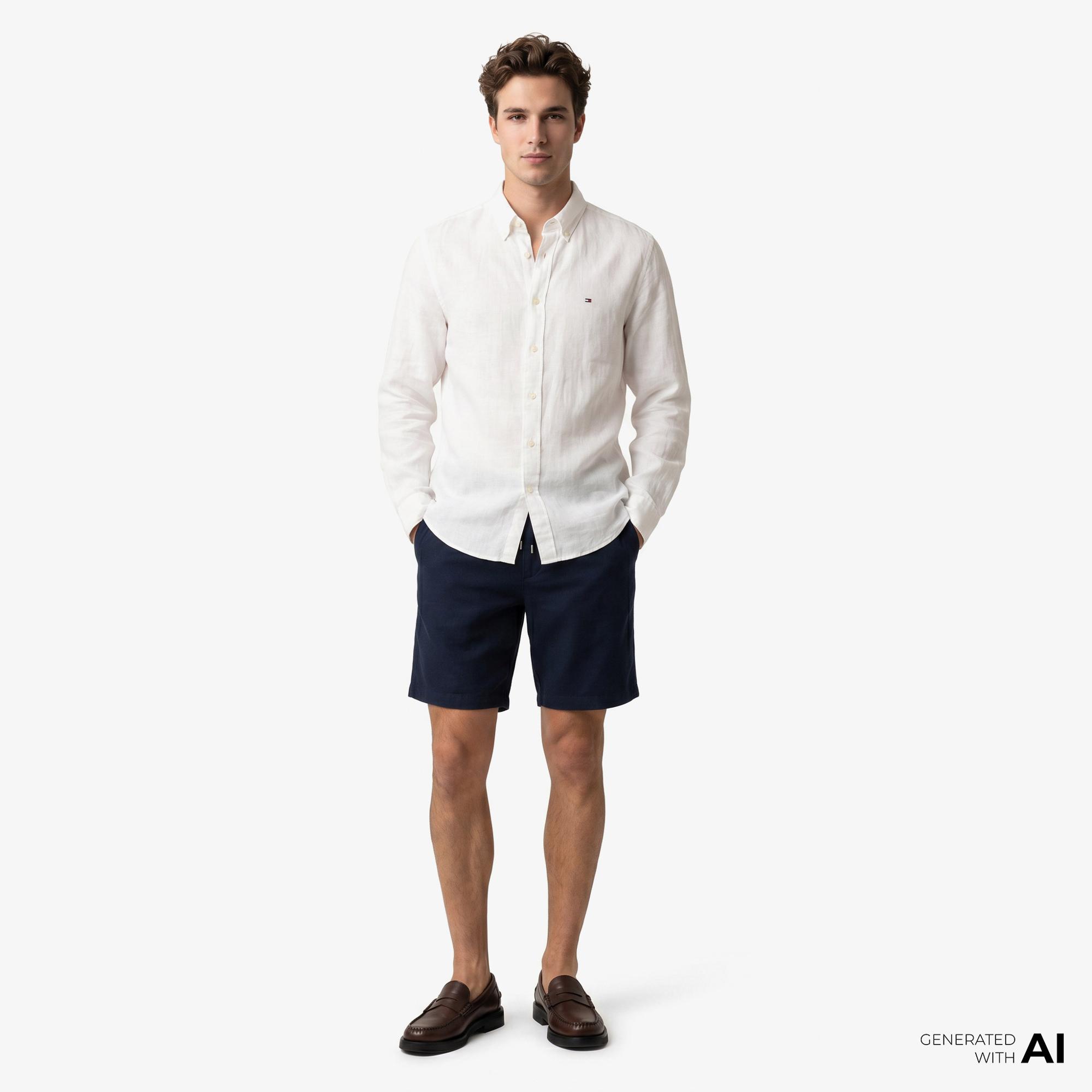 Tommy Hilfiger Seasonal Quality Erkek Beyaz Gömlek