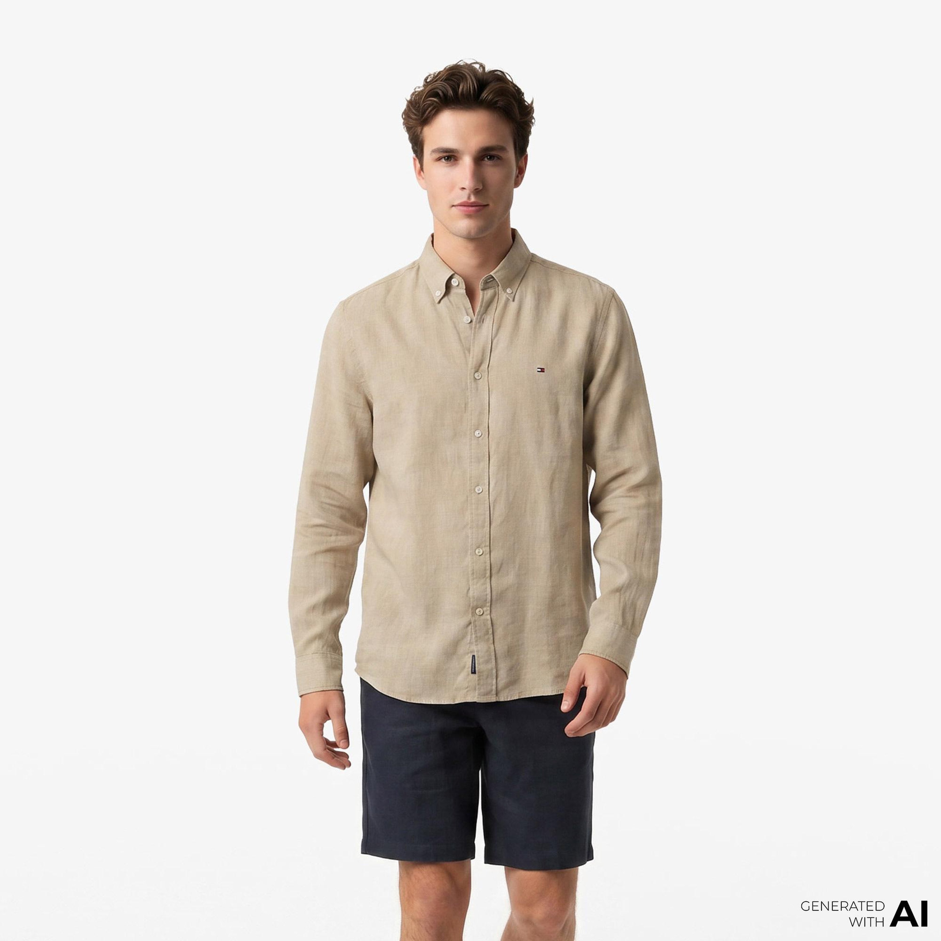 Tommy Hilfiger Seasonal Quality Erkek Haki Gömlek