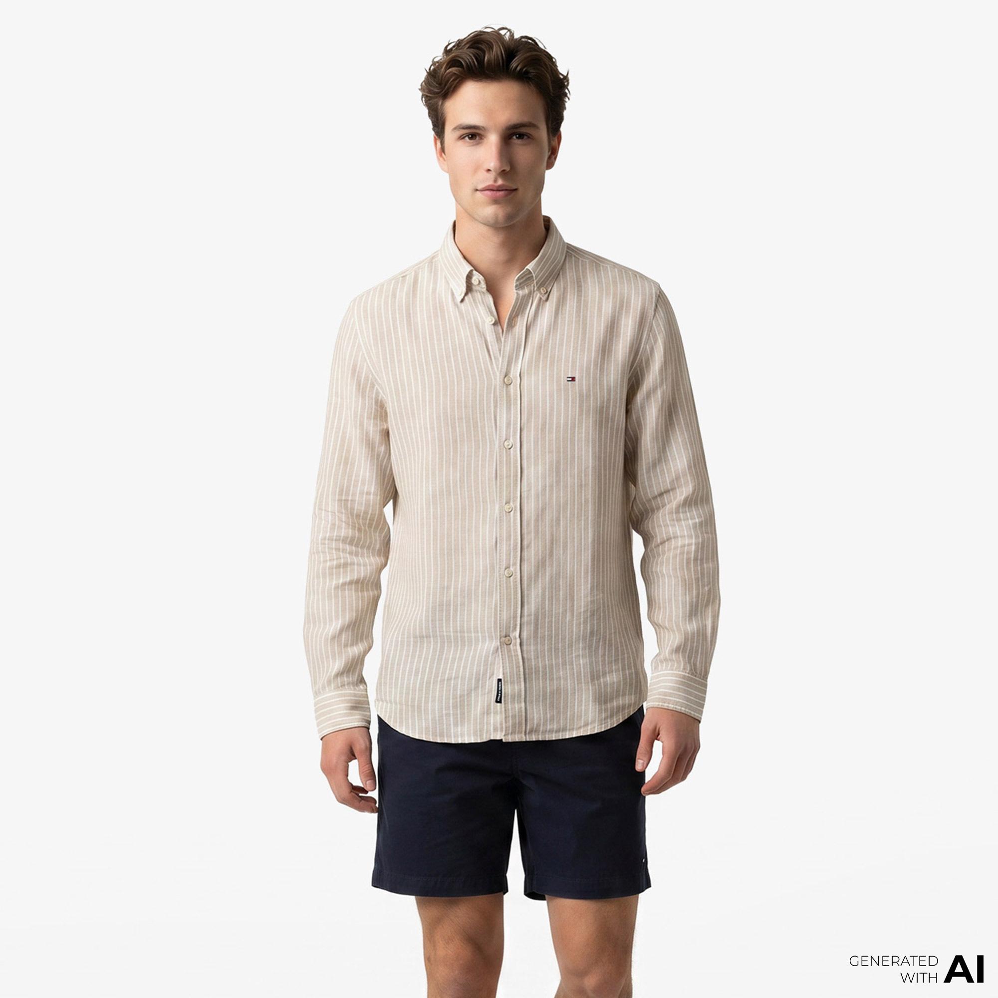 Tommy Hilfiger Seasonal Quality Erkek Kahverengi Gömlek