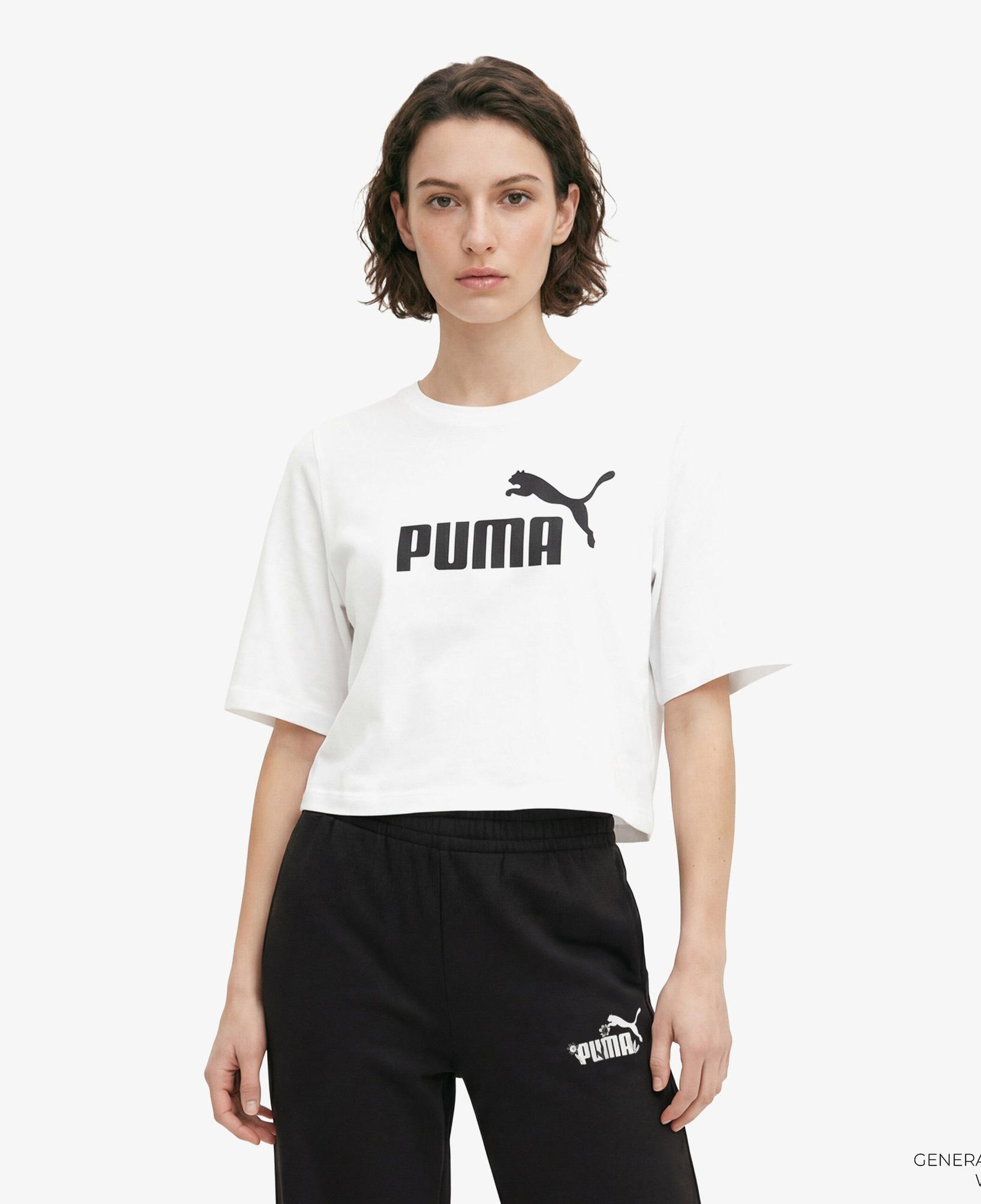 Puma Essential No. 1 Logo  Kadın Beyaz Crop Top