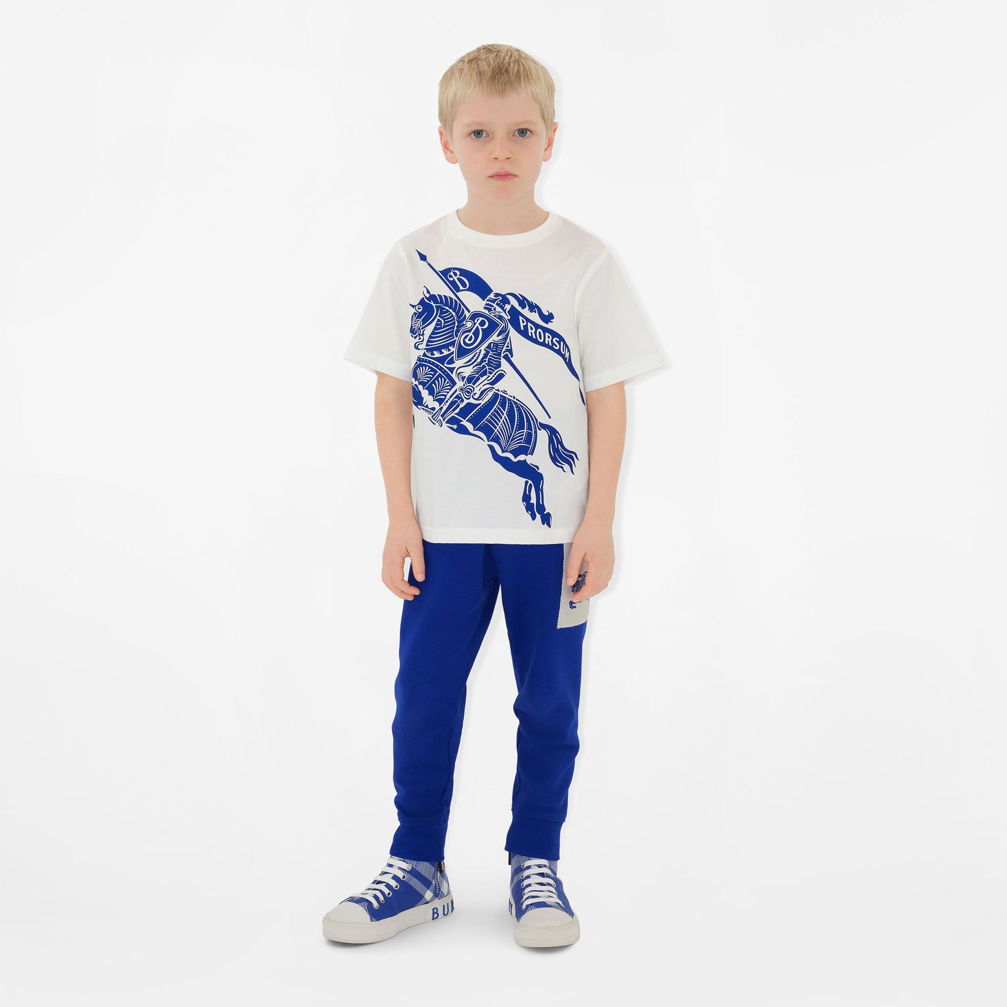 Burberry Cedar Knight Cotton Çocuk Beyaz T-Shirt