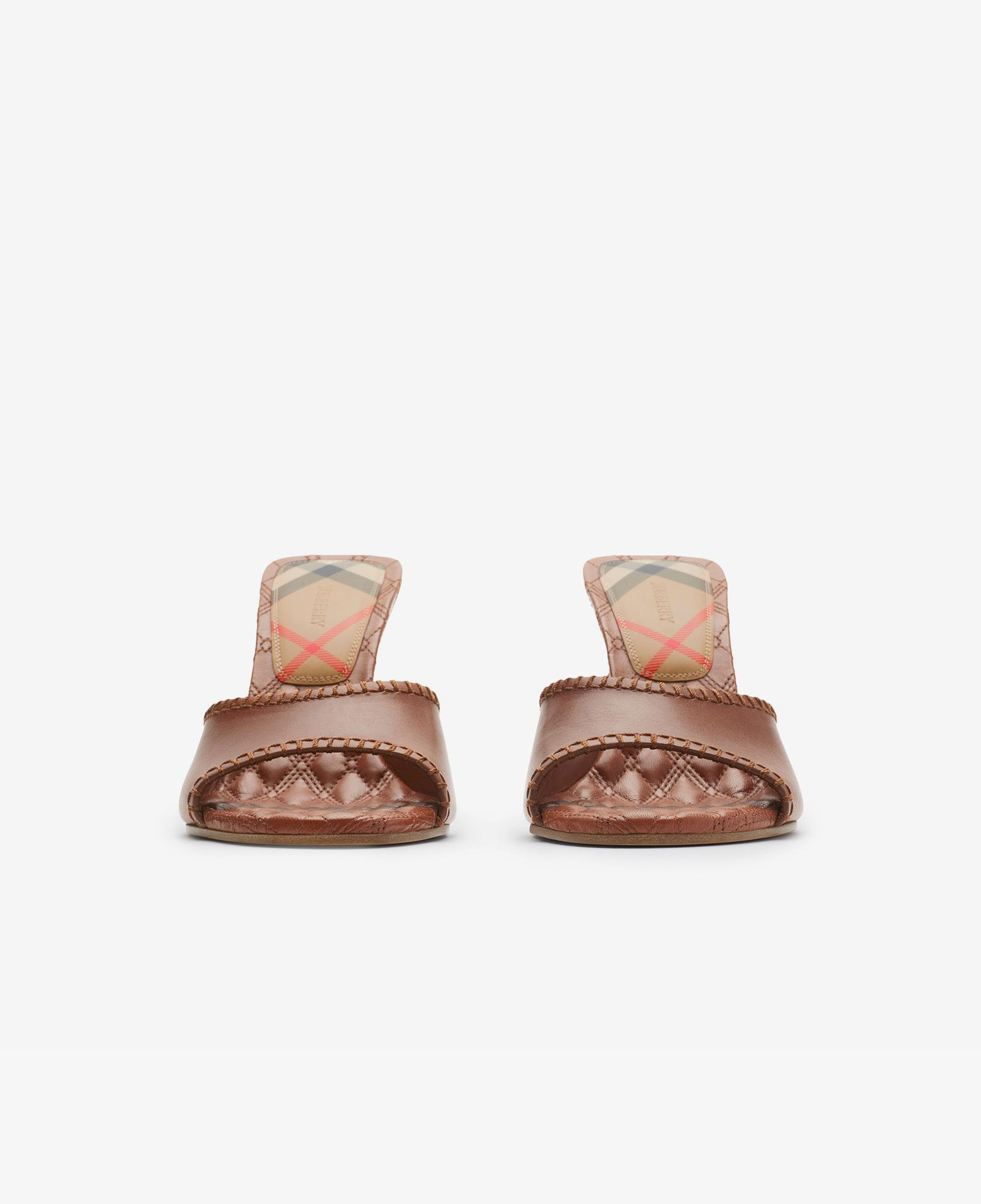Burberry Leather Cabana Mules Kadın Kahverengi Topuklu Terlik