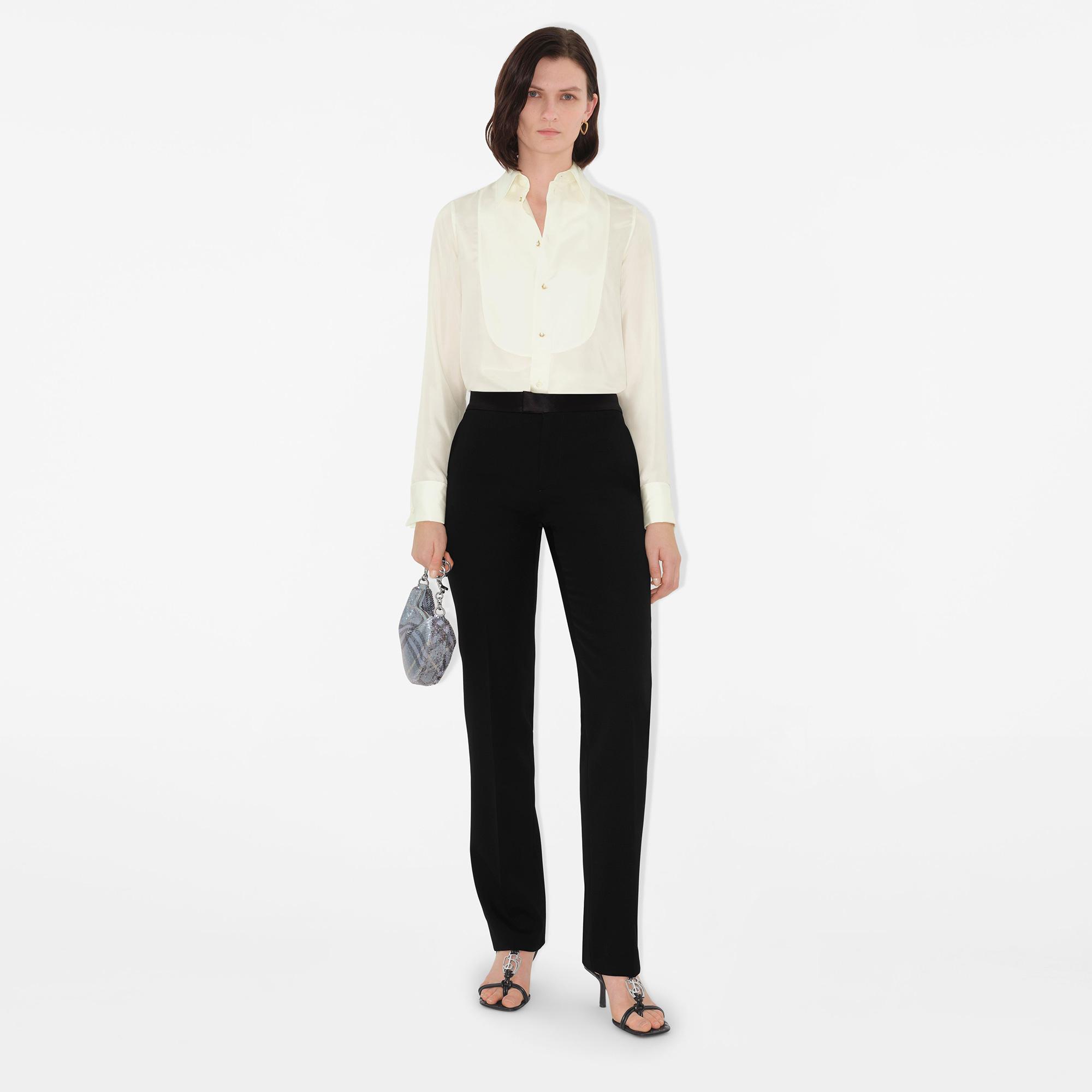 Burberry Wool Tuxedo Kadın Siyah Pantolon