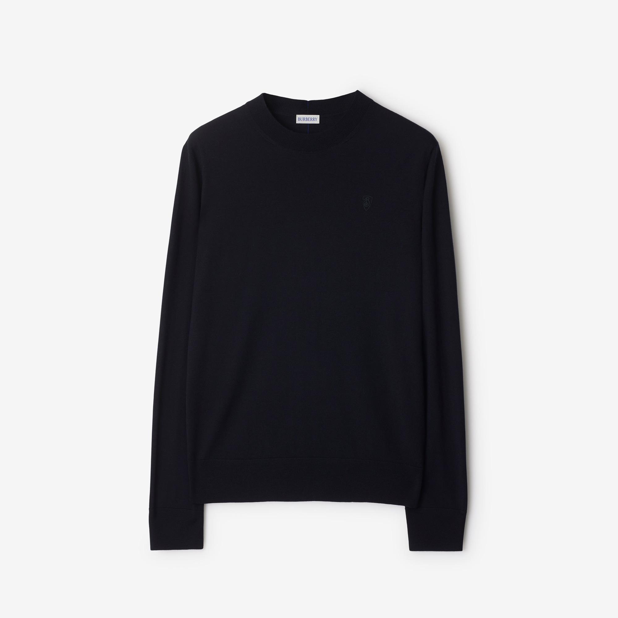 Burberry Pai Wool Erkek Lacivert Kazak