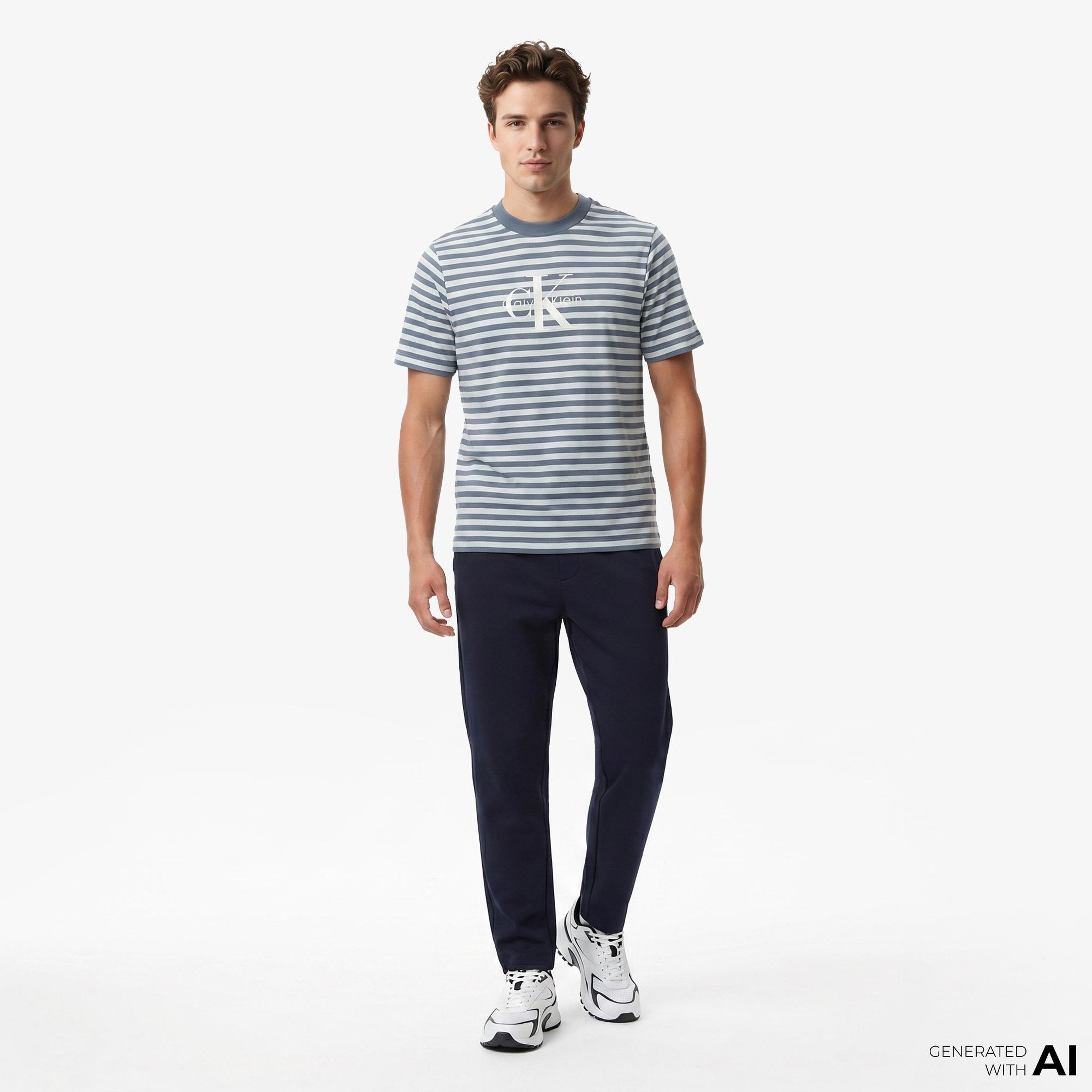 Calvin Klein Tapered Tech Knit Pleated Erkek Mavi Pantolon