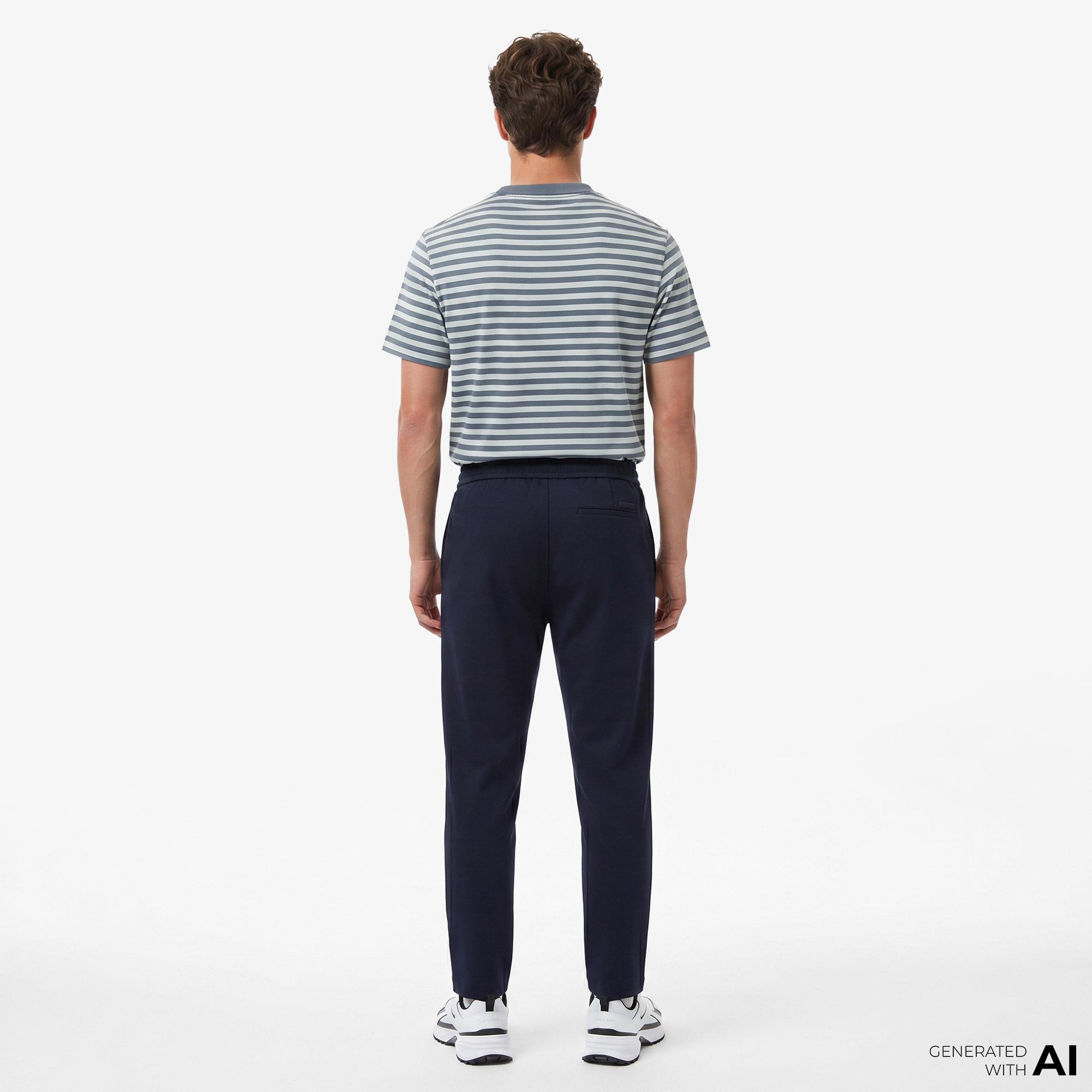Calvin Klein Tapered Tech Knit Pleated Erkek Mavi Pantolon