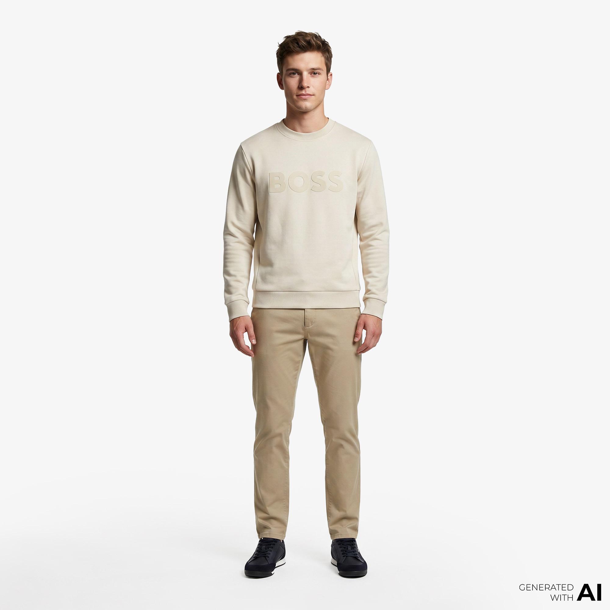 Boss Salbo Erkek Bej Sweatshirt