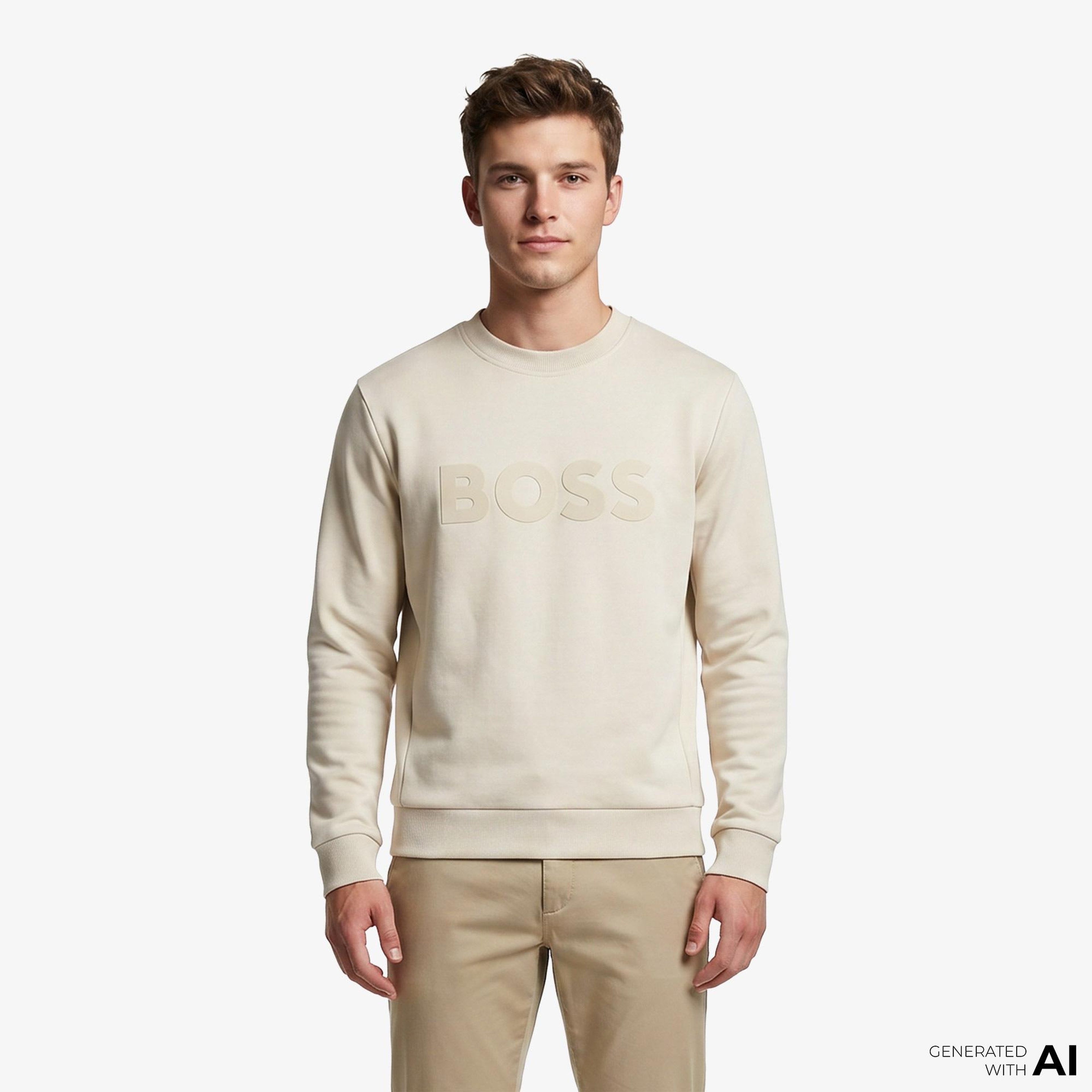 Boss Salbo Erkek Bej Sweatshirt