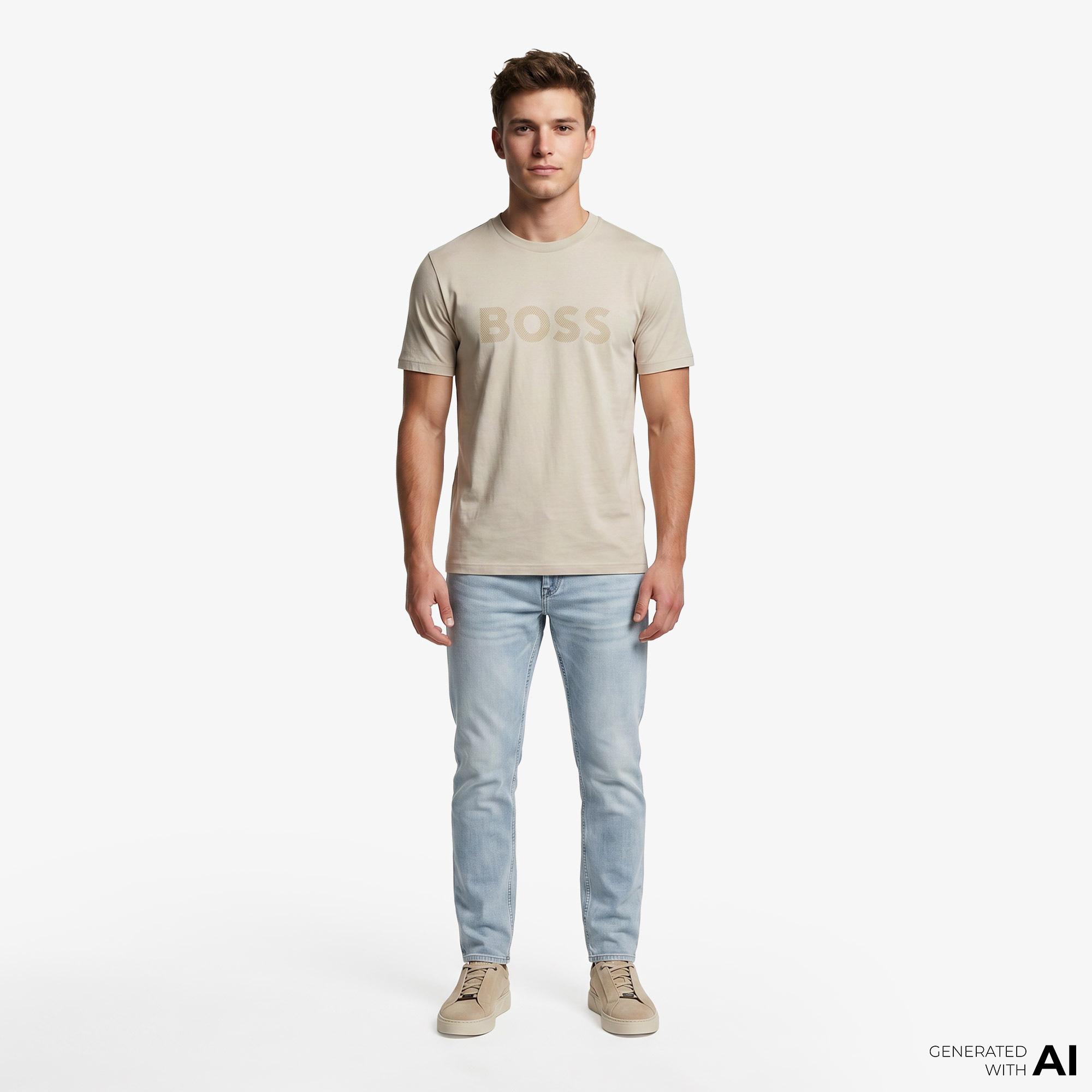 Boss Iconic Logo Erkek Bej T-Shirt