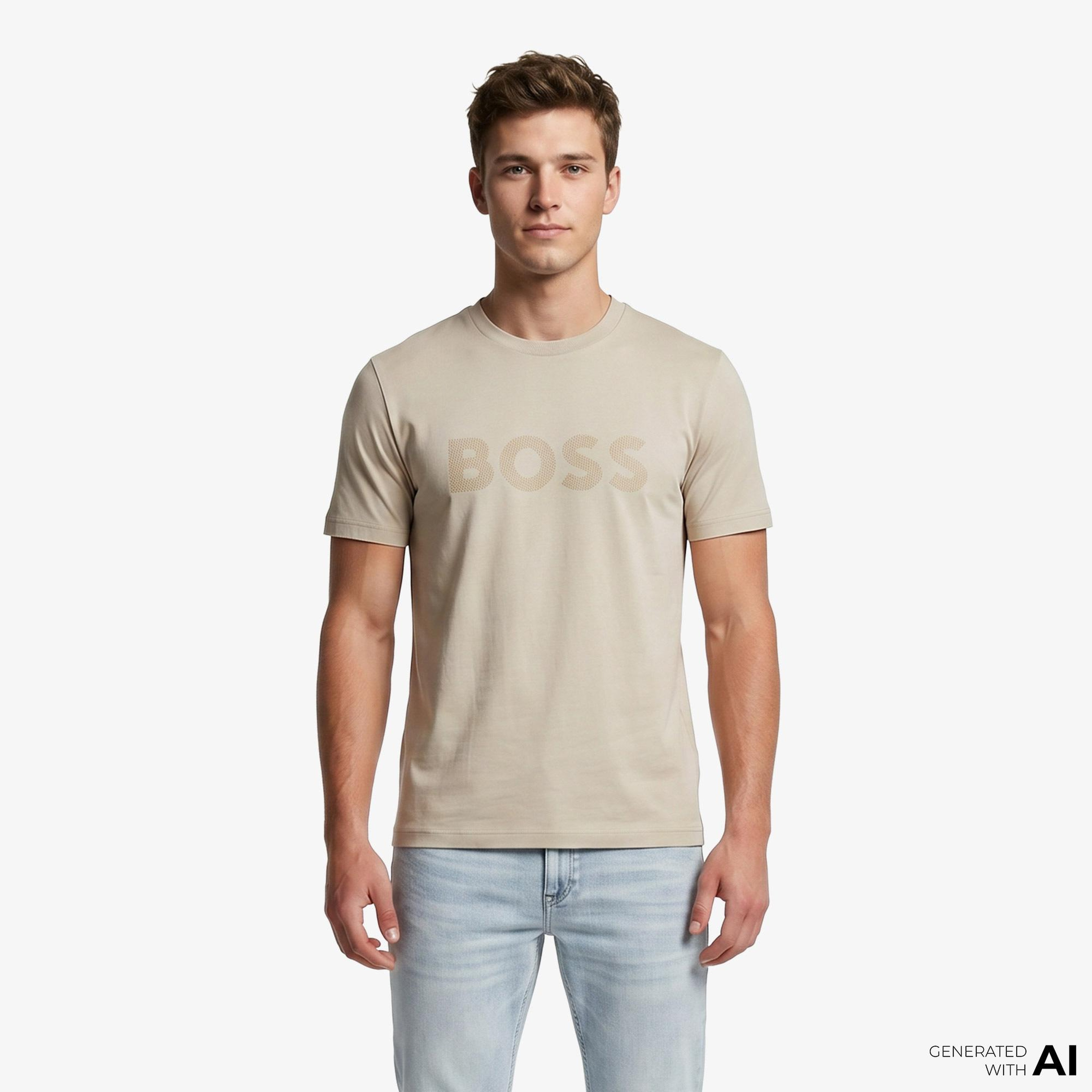 Boss Iconic Logo Erkek Bej T-Shirt