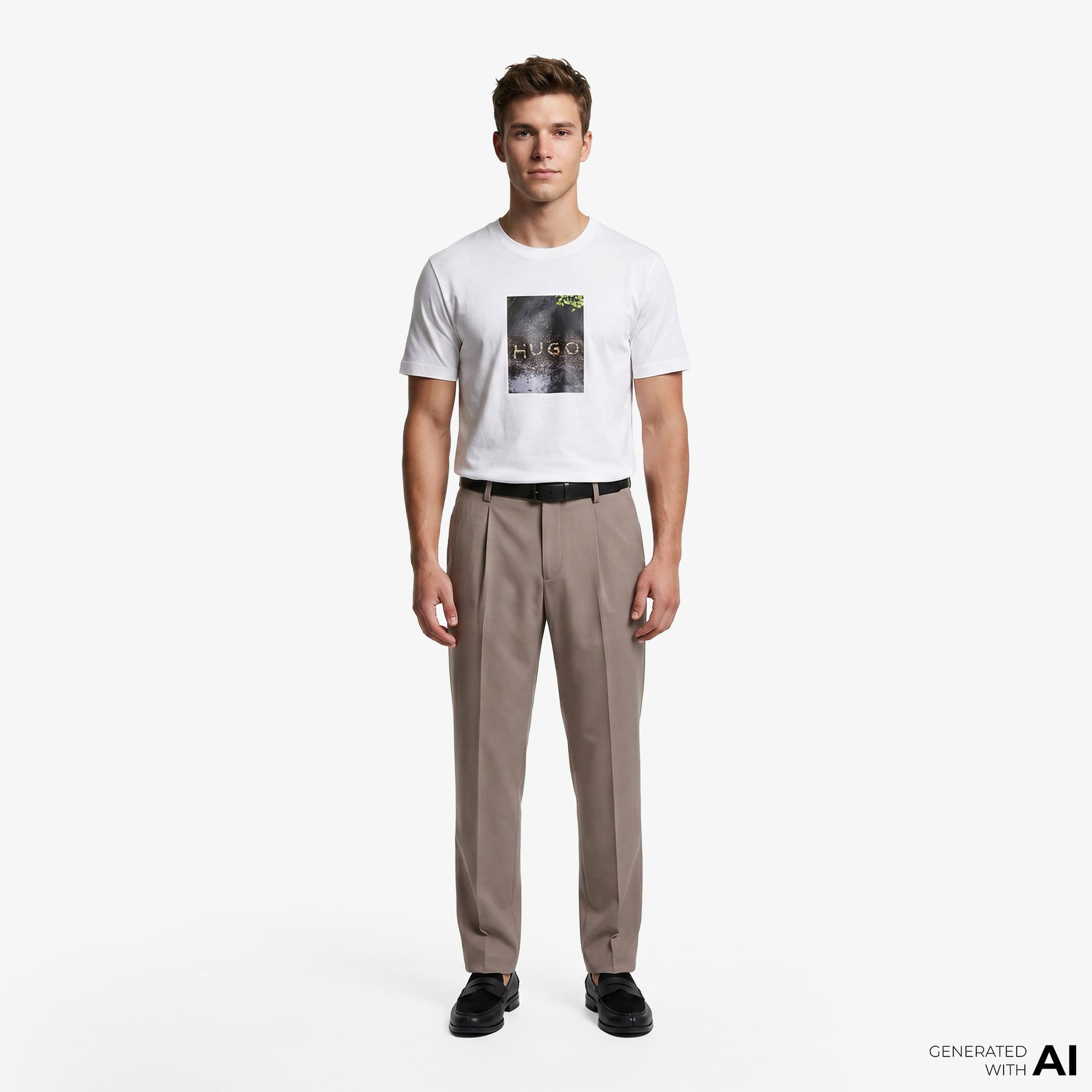 Hugo Doreston Erkek Beyaz T-Shirt
