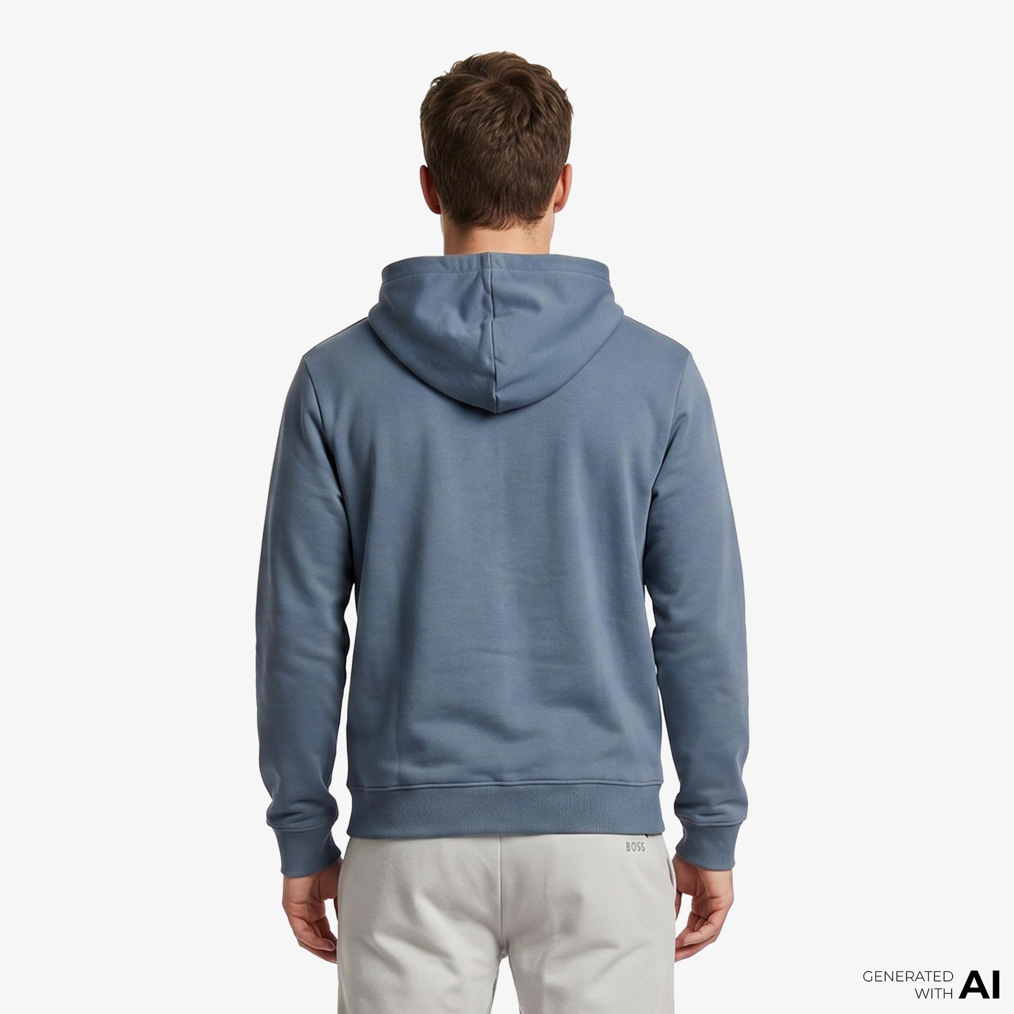Hugo Dapo Fermuarlı Erkek Mavi Sweatshirt