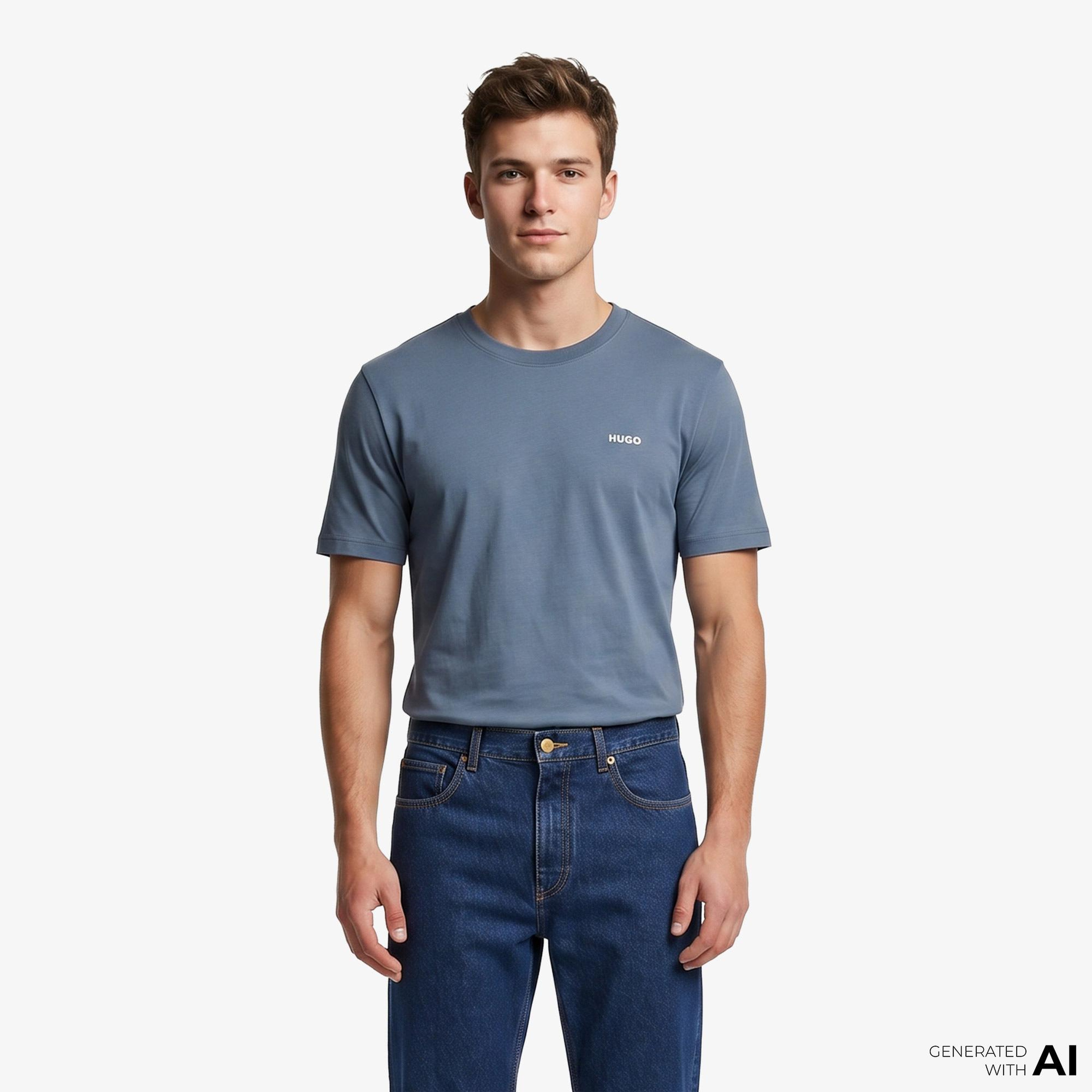 Hugo Dero Erkek Mavi T-Shirt