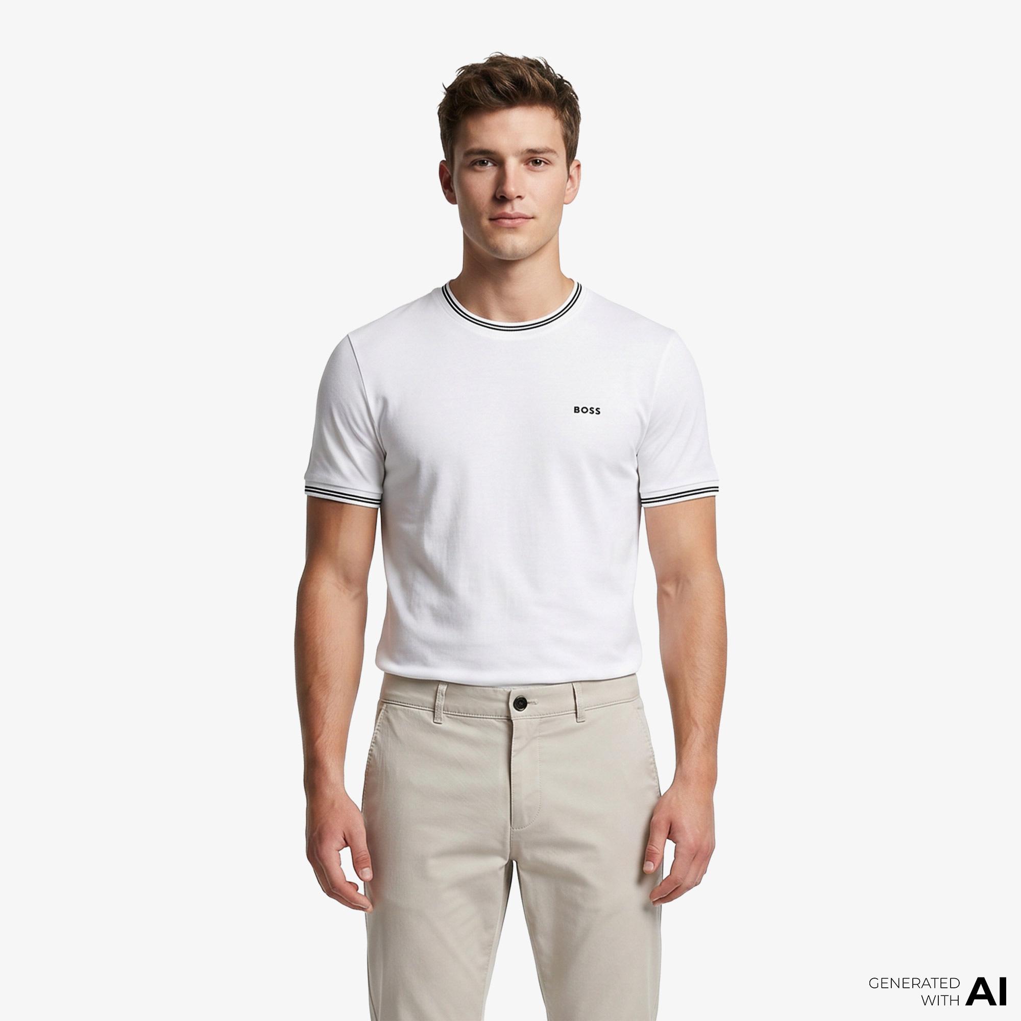 Boss Taul Erkek Beyaz T-Shirt