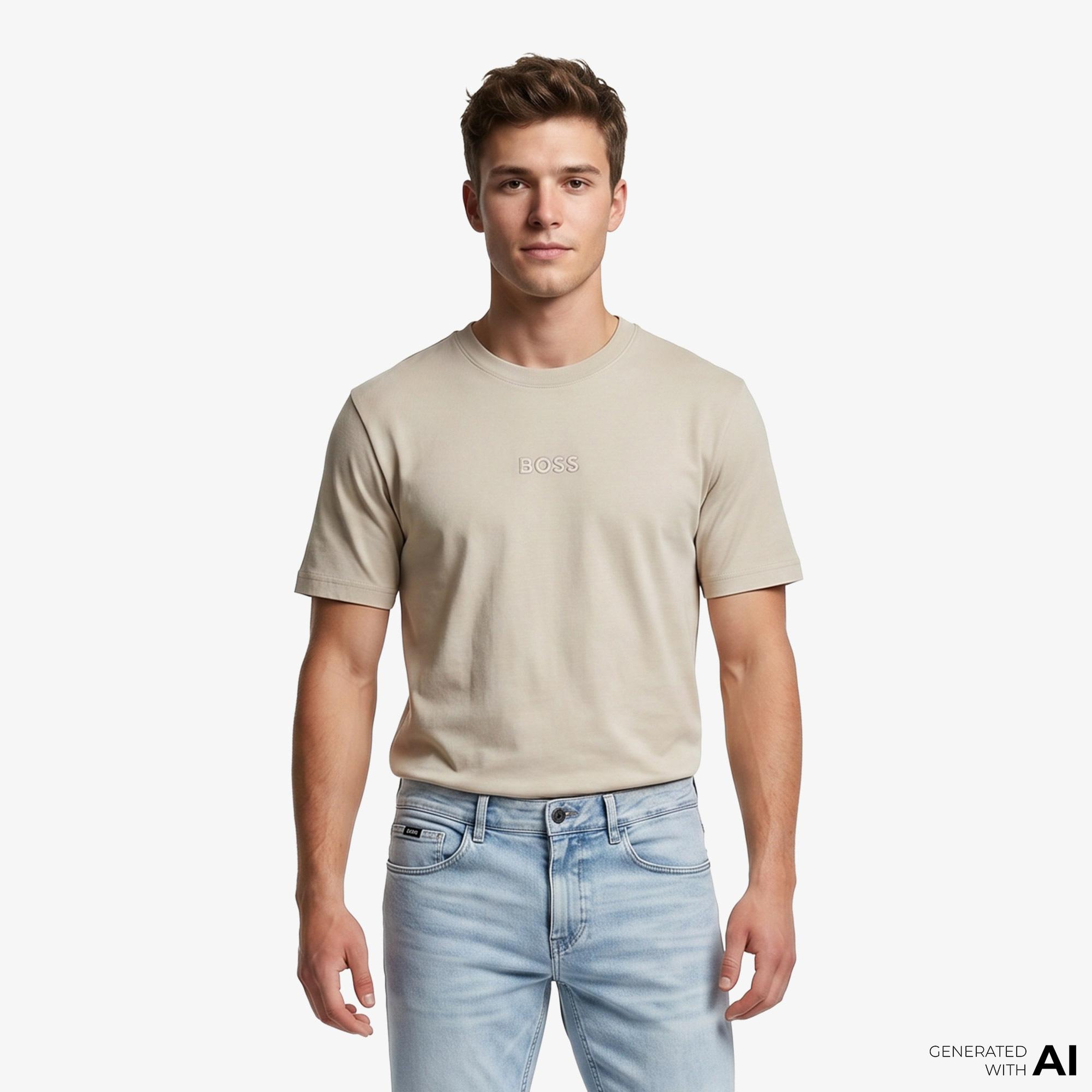 Boss Erkek Bej T-Shirt