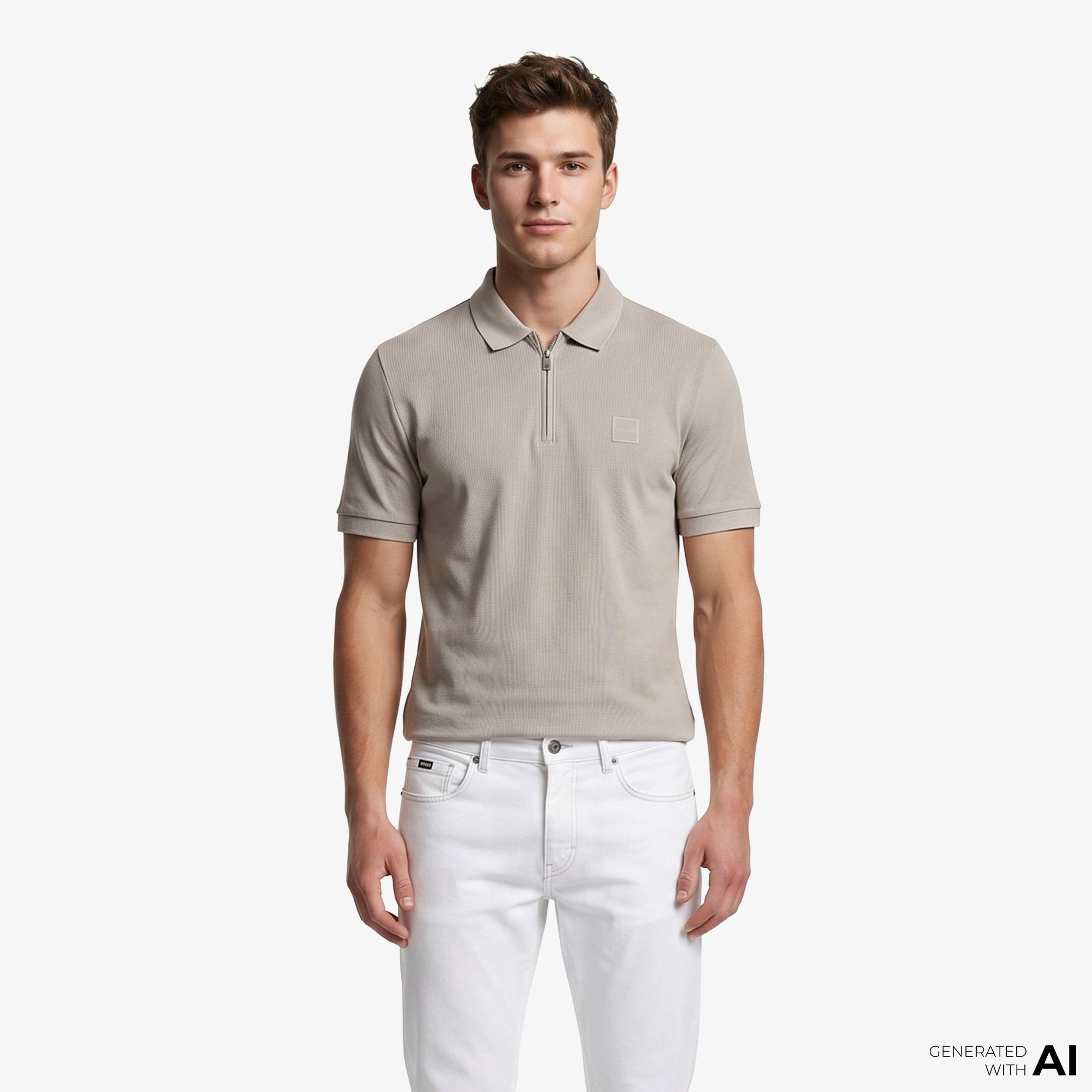 Boss Passerzip Erkek Gri Polo