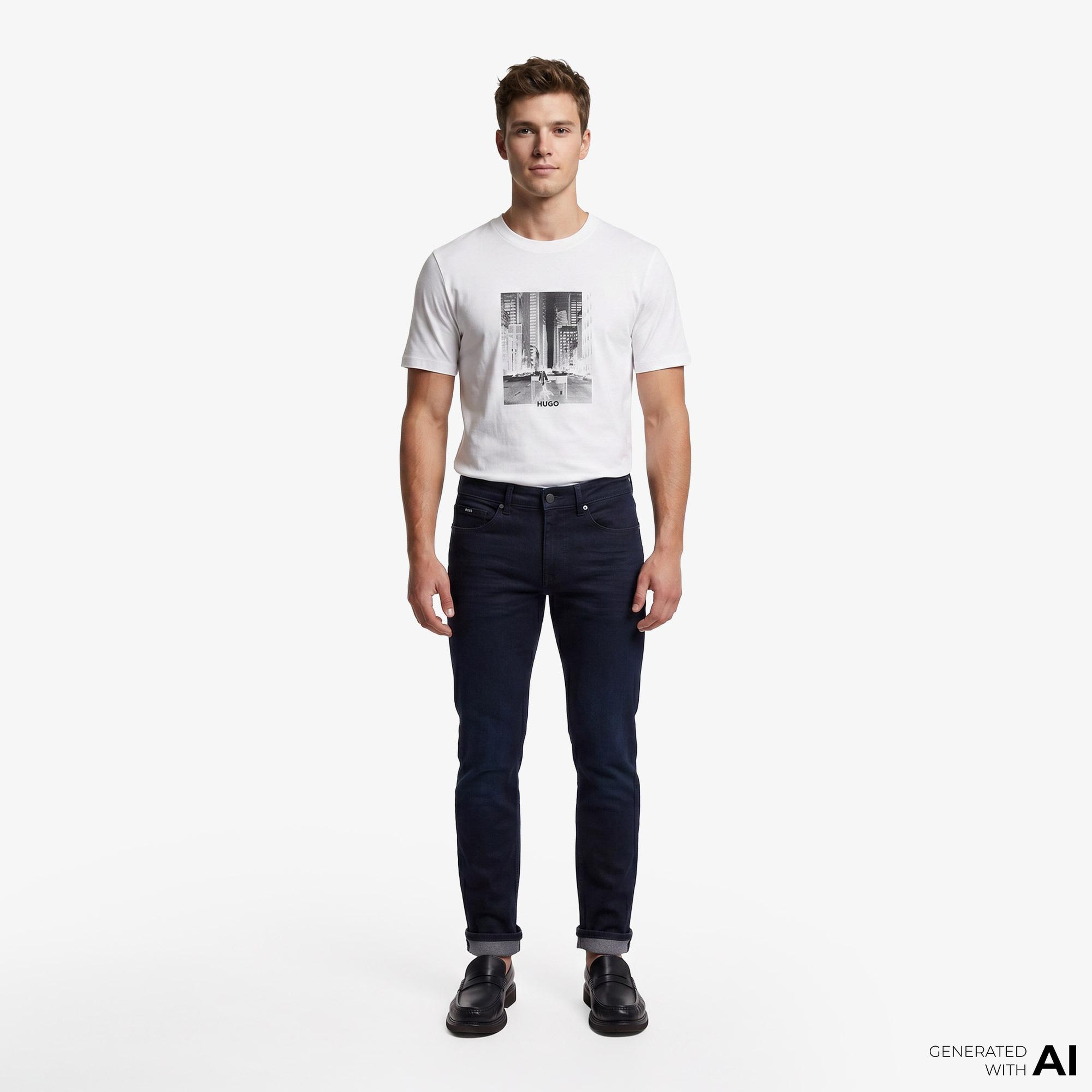 Hugo Deyss Erkek Beyaz T-Shirt