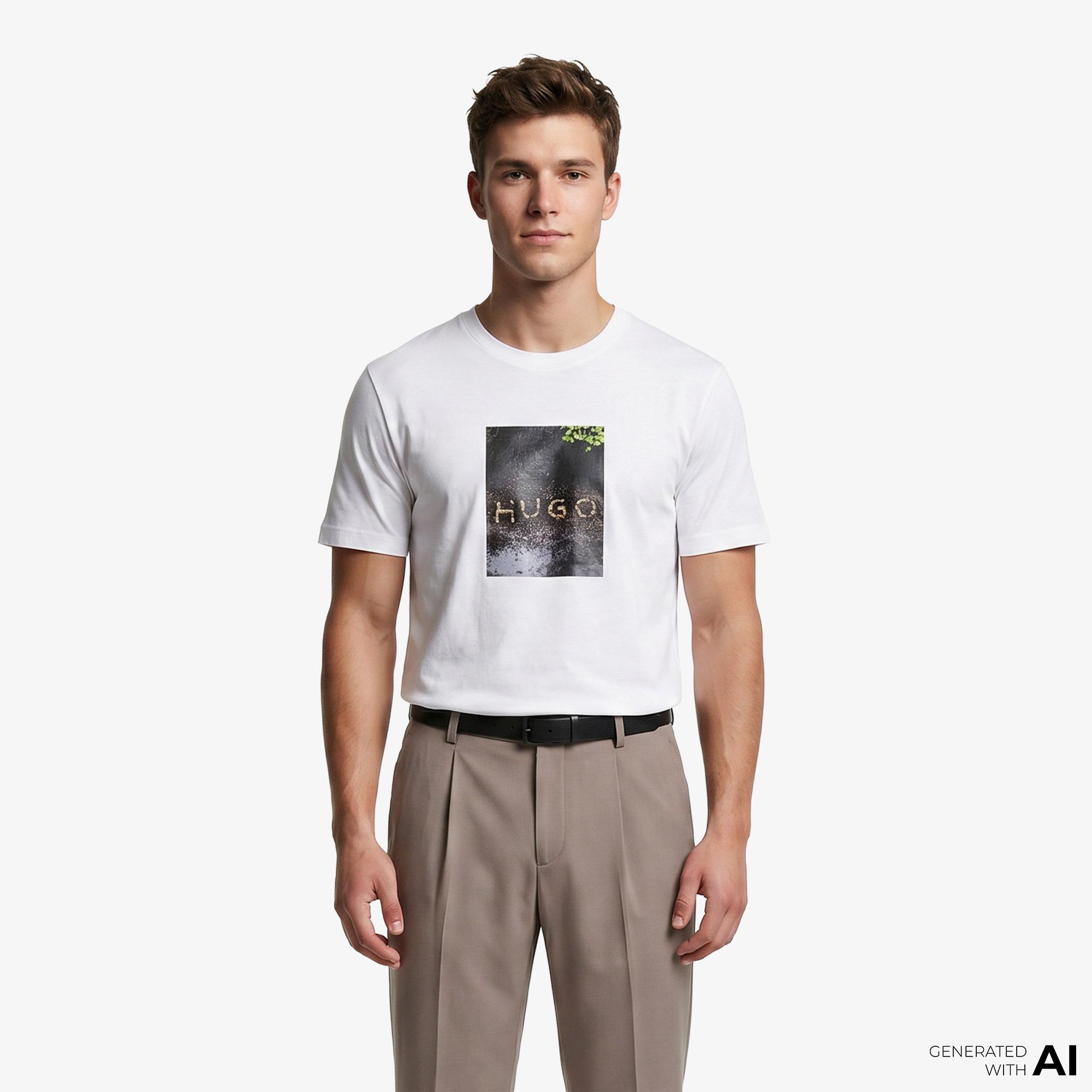 Hugo Doreston Erkek Beyaz T-Shirt