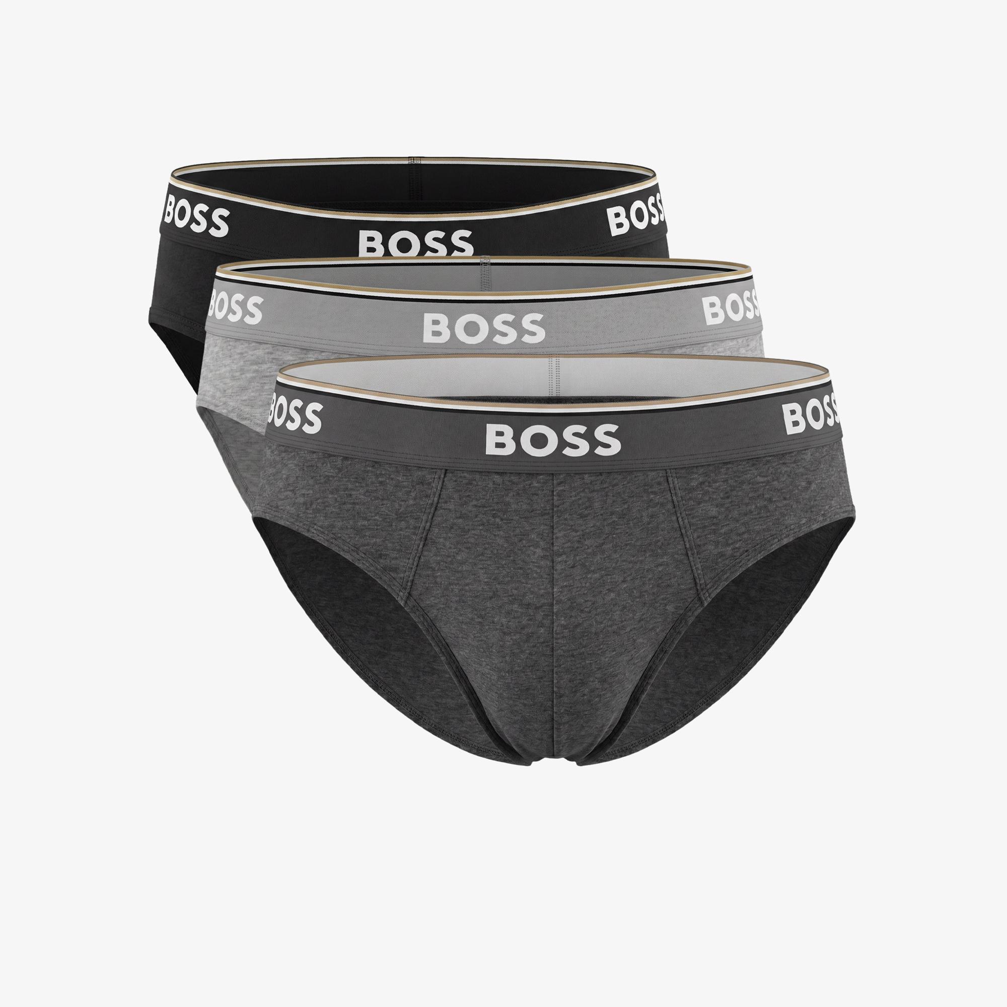 Boss 3'lü Brief Power Erkek Gri Slip