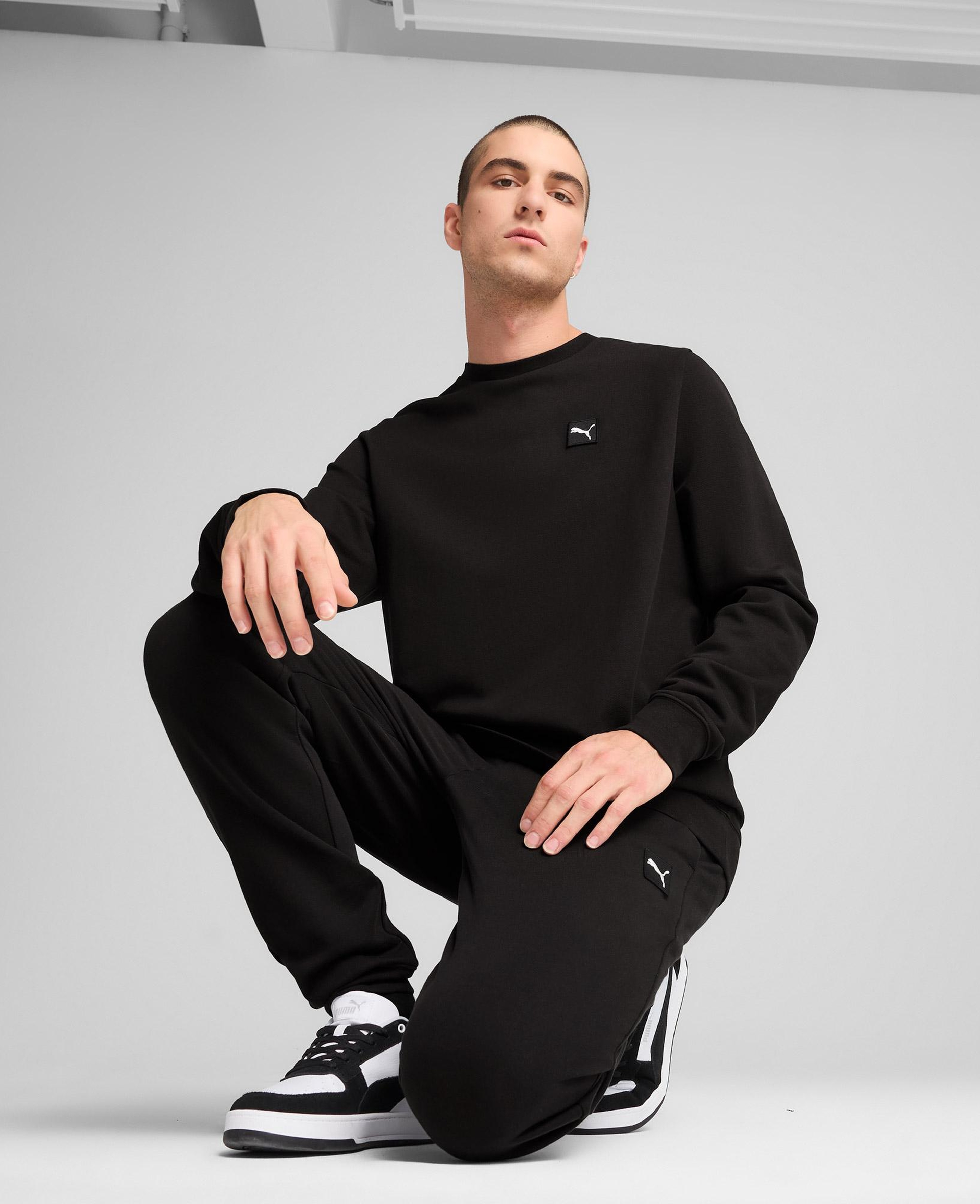 Puma Ess Elevated Crew Erkek Siyah Sweatshirt