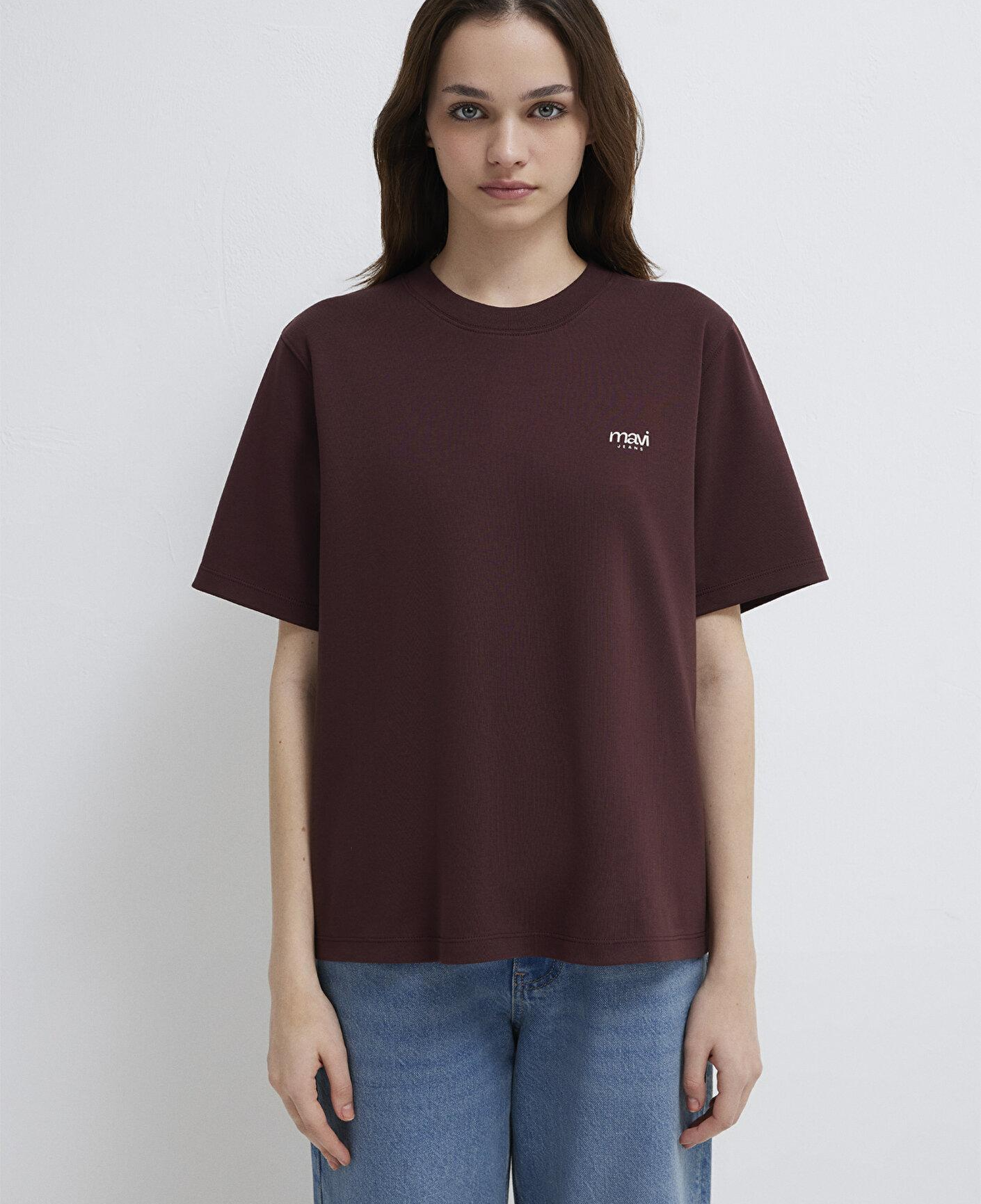 Mavi Mavi Jeans Baskılı Bordo Tişört Regular Fit / Normal Kesim 1613804-70223