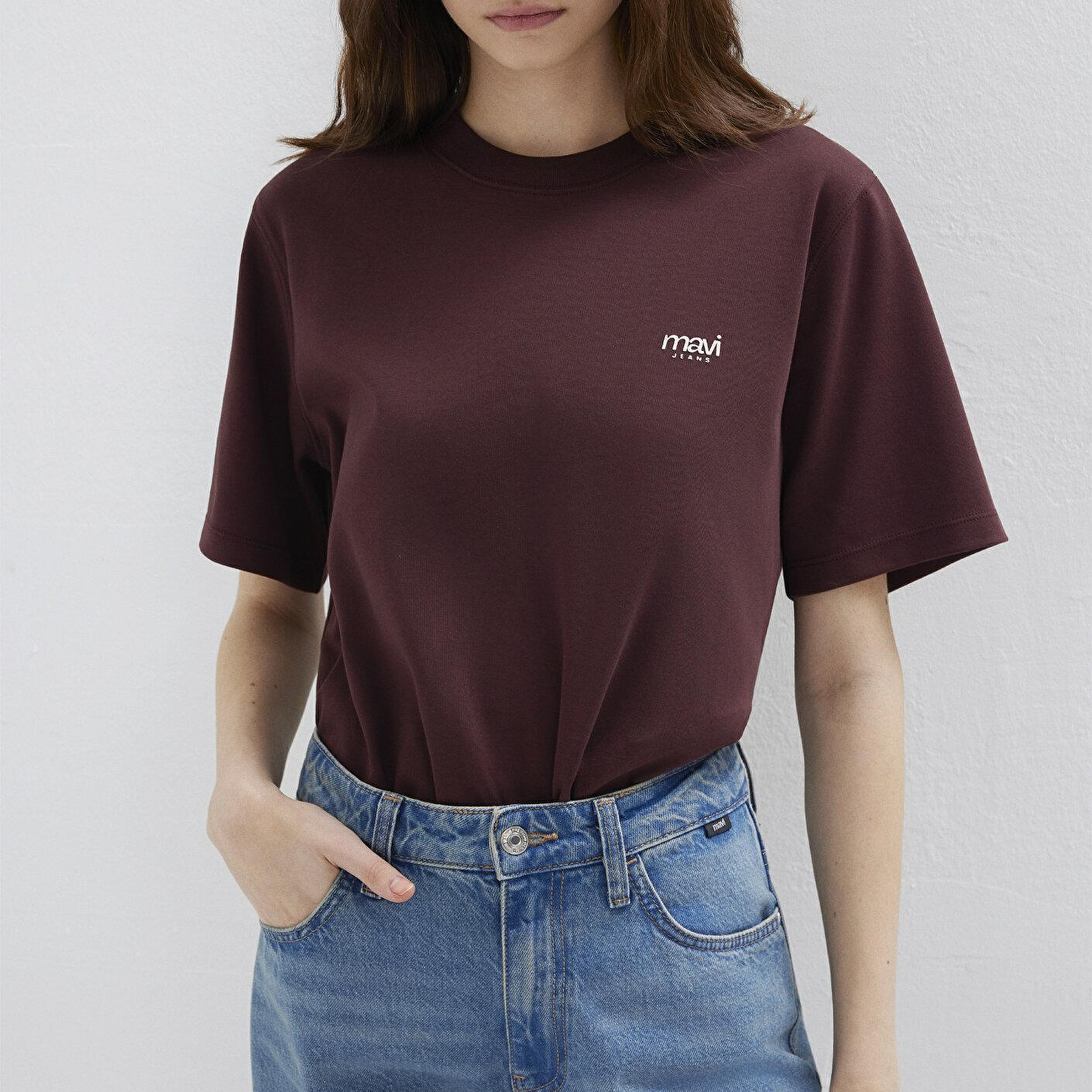 Mavi Mavi Jeans Baskılı Bordo Tişört Regular Fit / Normal Kesim 1613804-70223