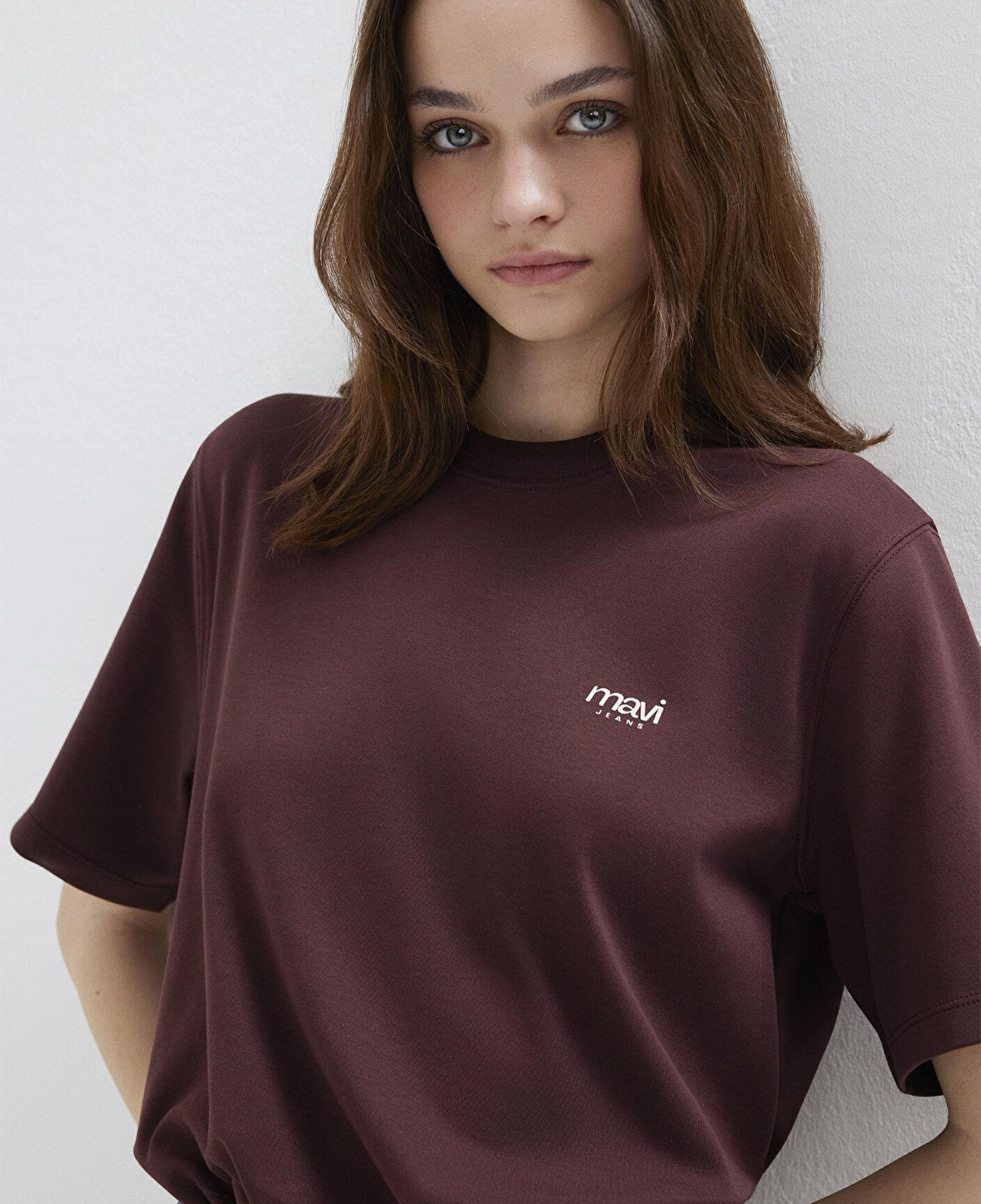 Mavi Mavi Jeans Baskılı Bordo Tişört Regular Fit / Normal Kesim 1613804-70223
