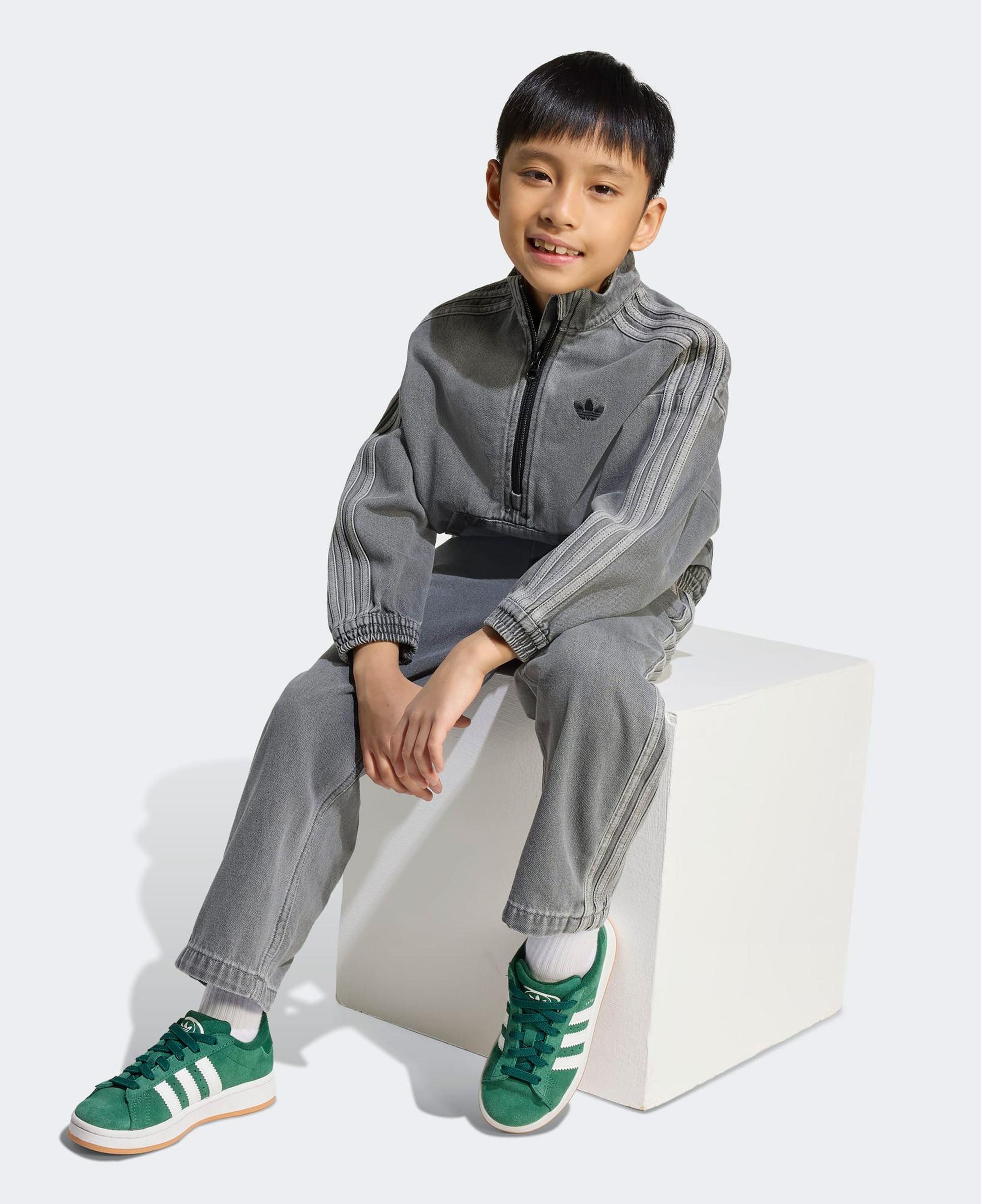 adidas Denim Crew Set Çocuk Gri Eşofman Takımı