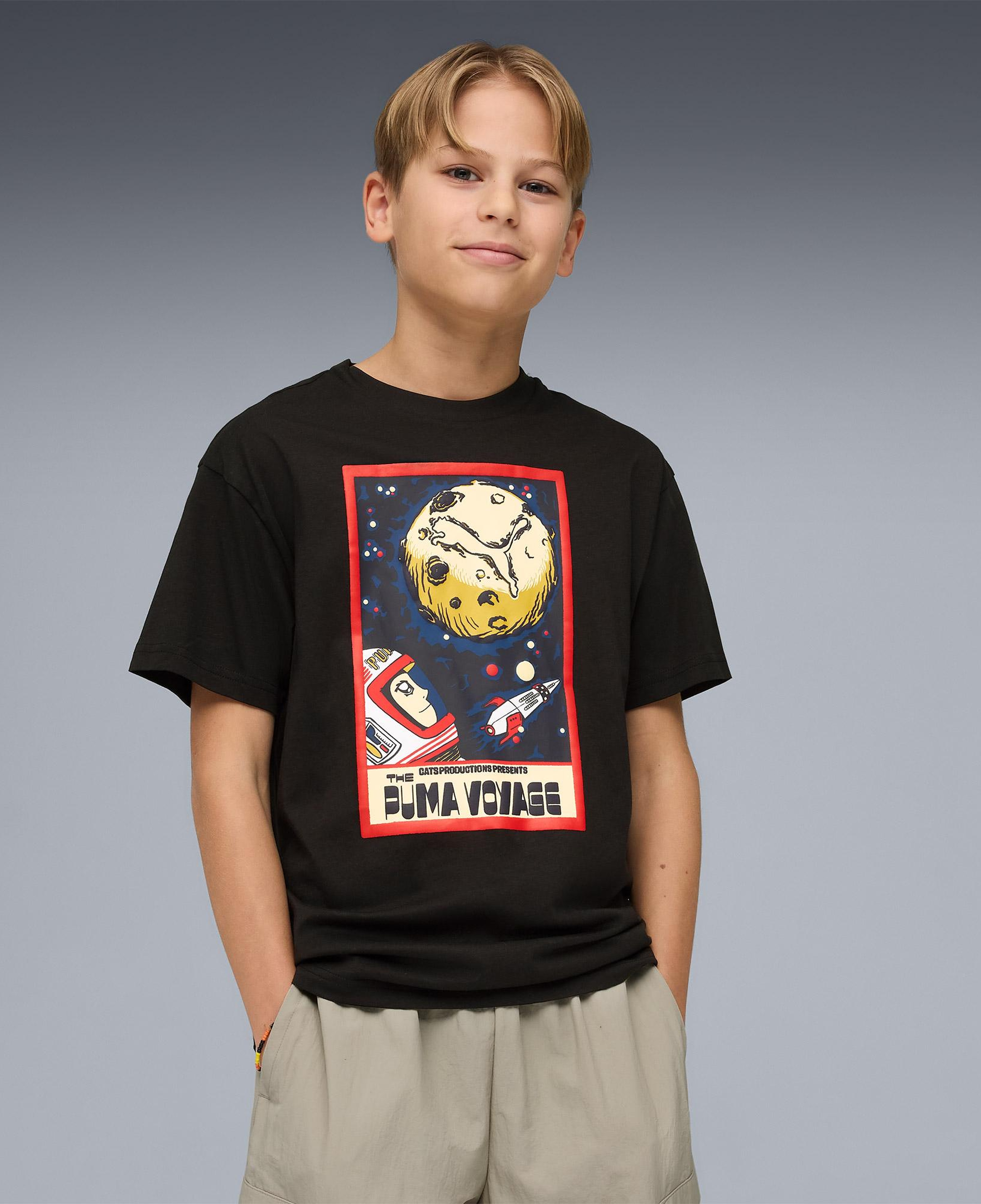 Puma Graphic  Çocuk Siyah T-Shirt