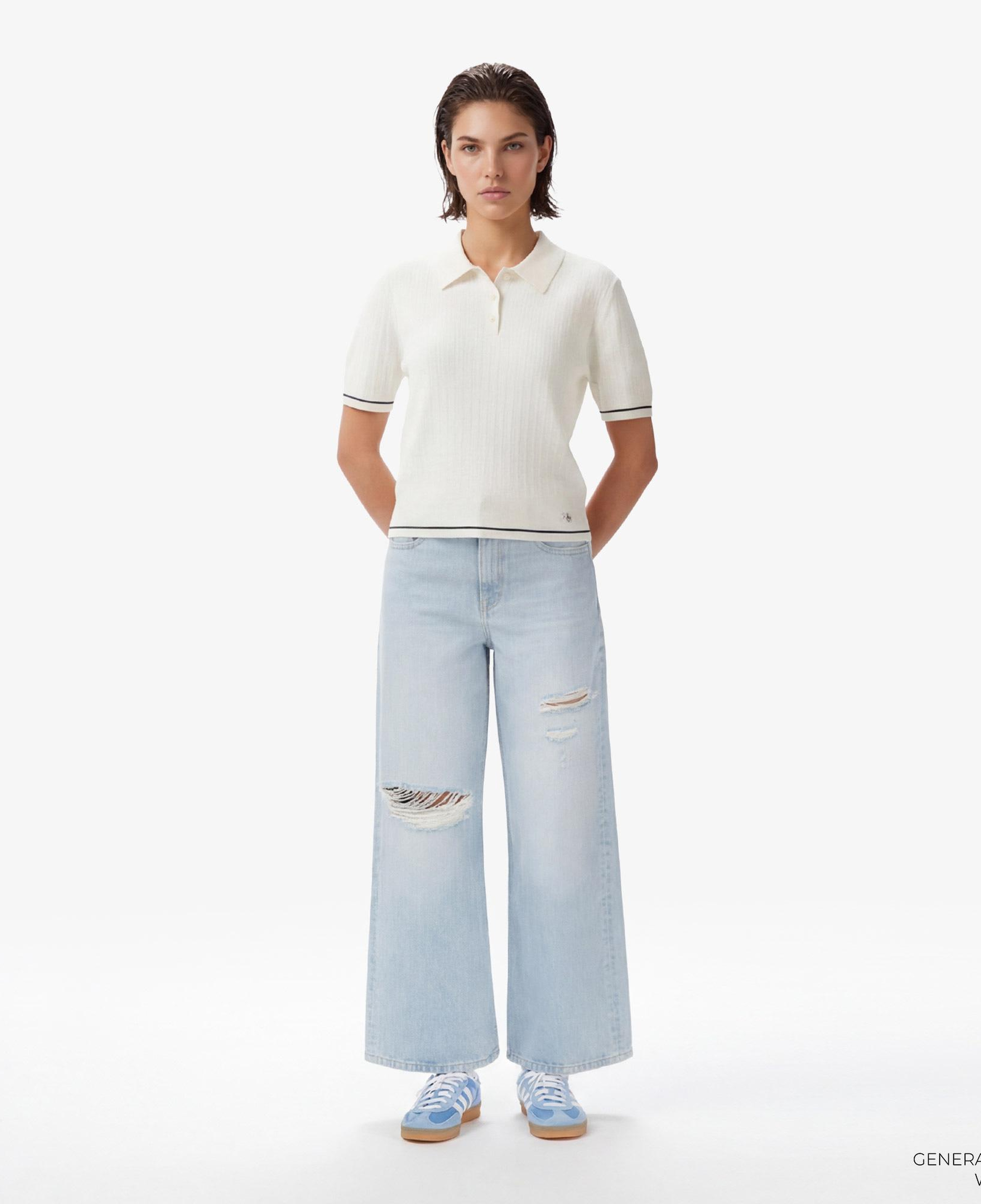 Calvin Klein The Wide Leg Worn Venice Kadın Mavi Jean