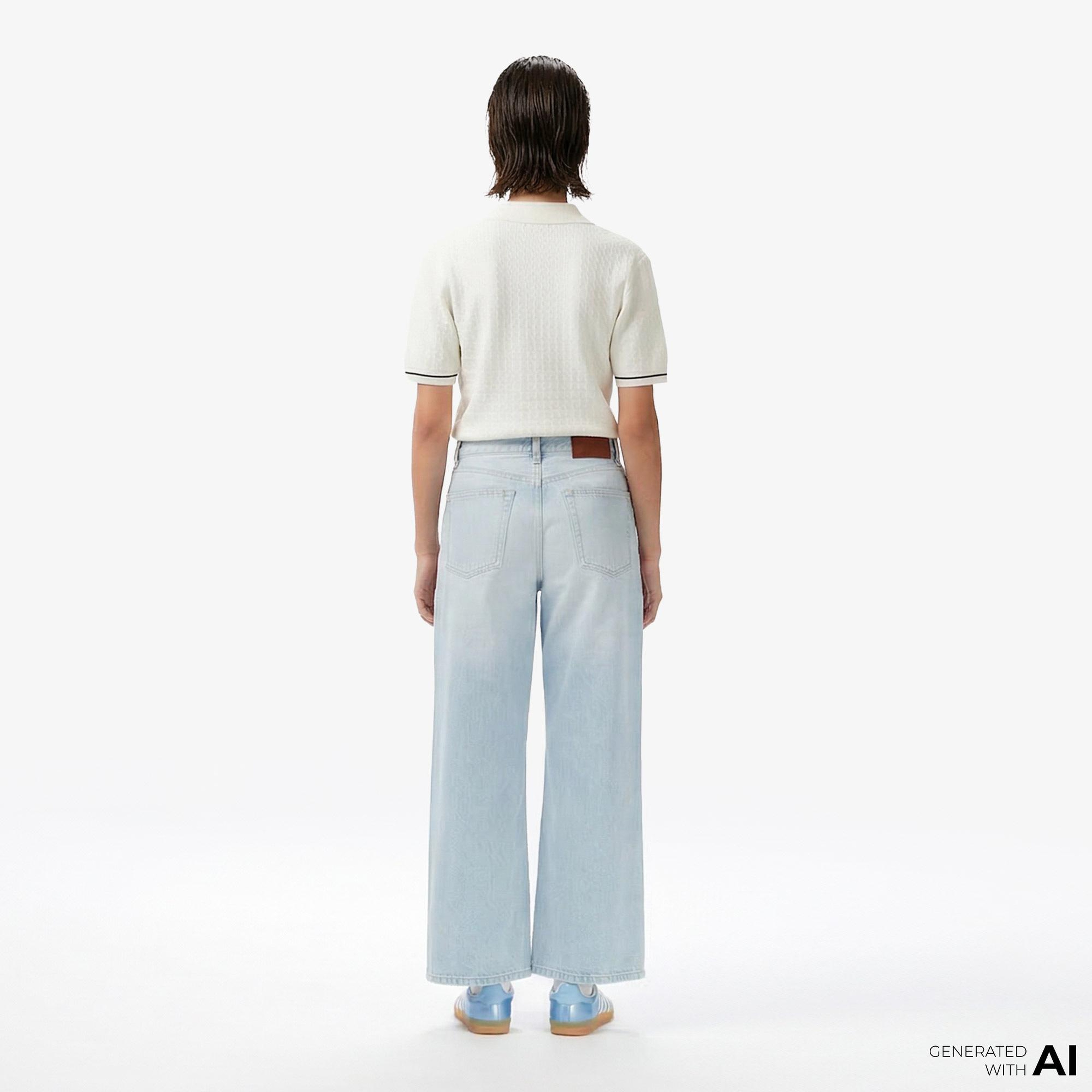 Calvin Klein The Wide Leg Worn Venice Kadın Mavi Jean