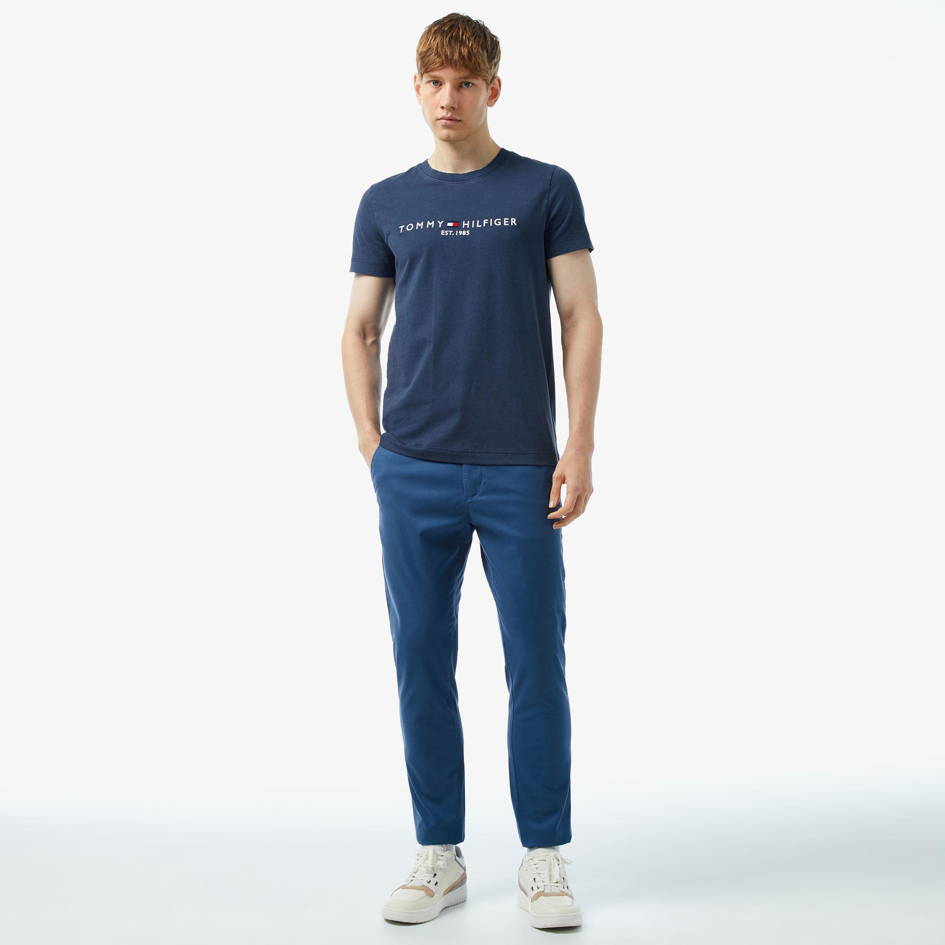 Tommy Hilfiger Chino Bleecker 1985 Pima Erkek Mavi Pantolon