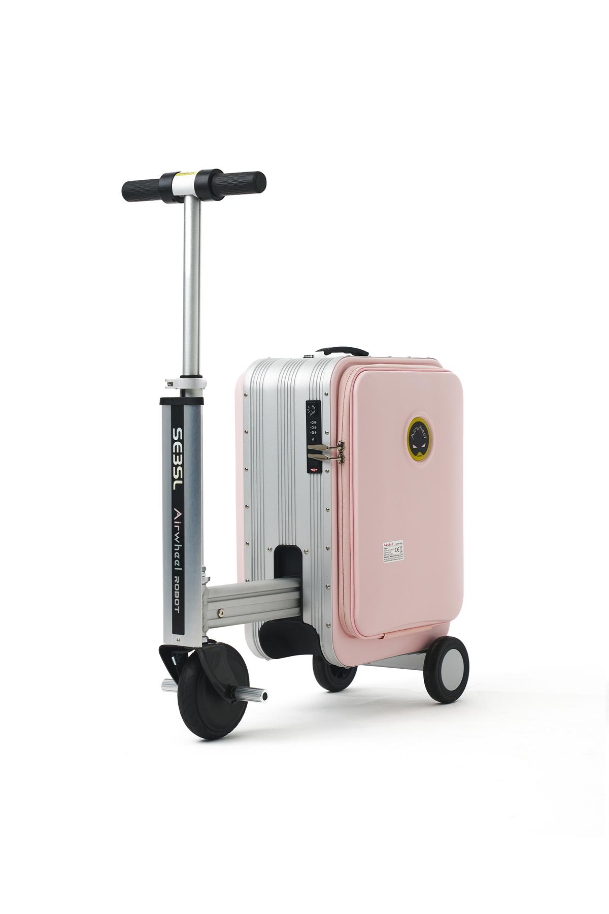 SE3SL Elektrikli Binilebilir Scooter Valiz - Pembe